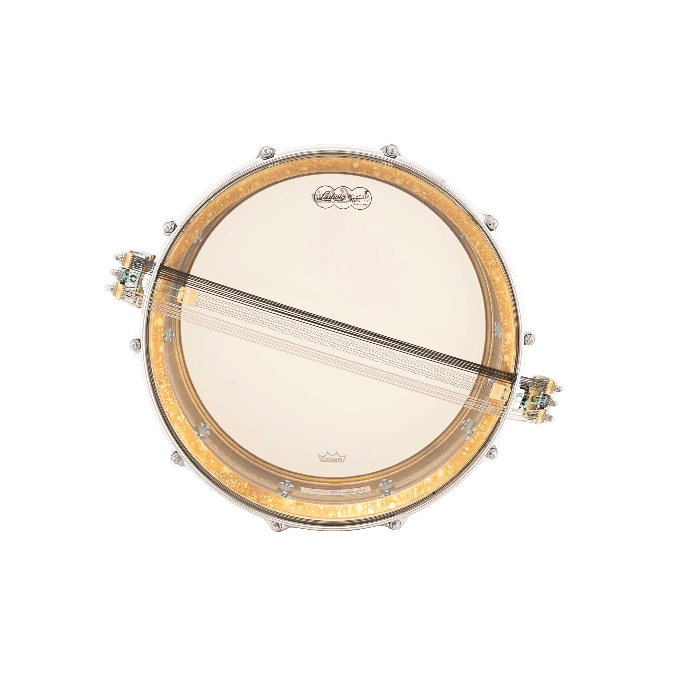 Ludwig Hammered Natural Brass Concert Snare Drum - 14" x 6.5" - Image 4