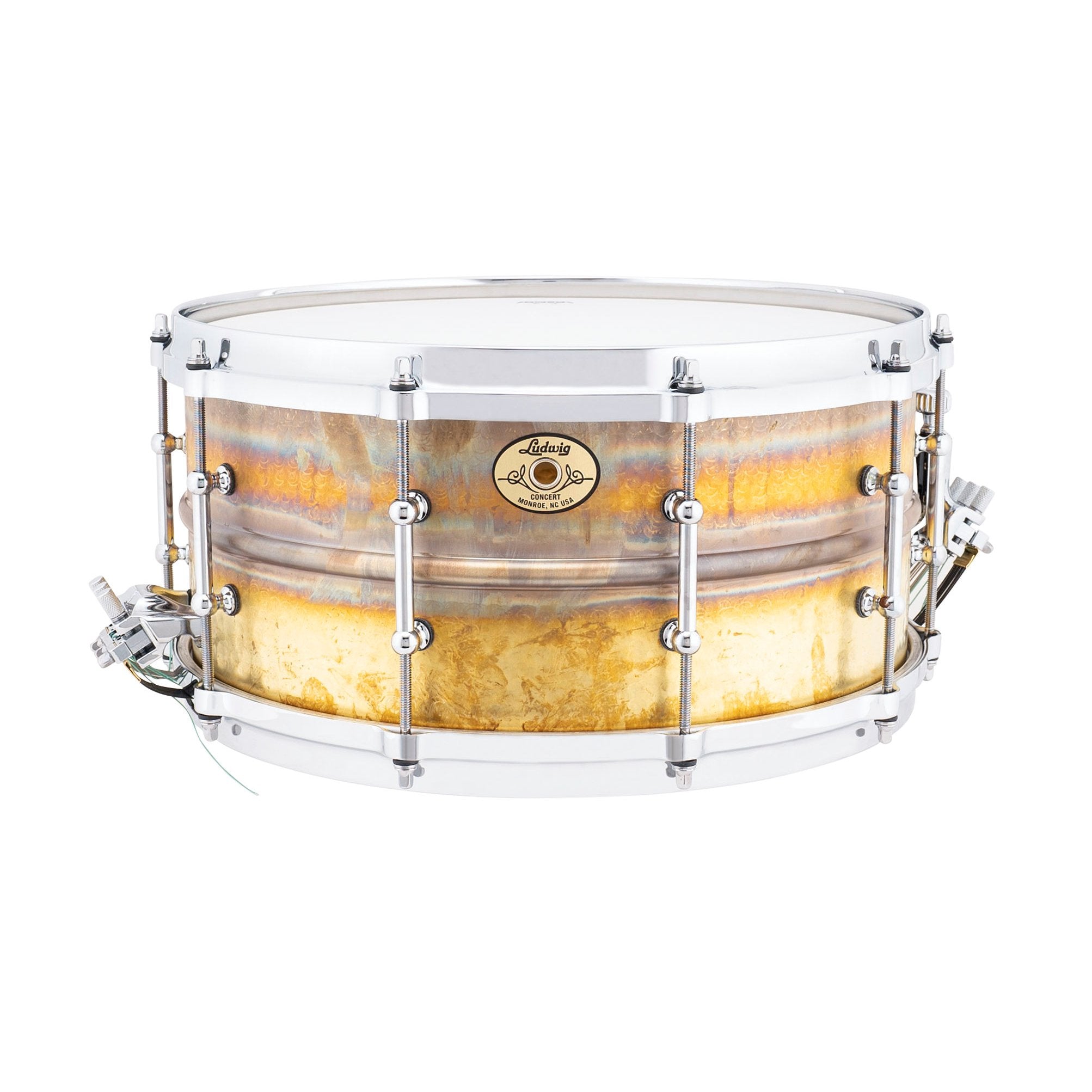 Ludwig Hammered Natural Brass Concert Snare Drum - 14" x 6.5" - Image 1