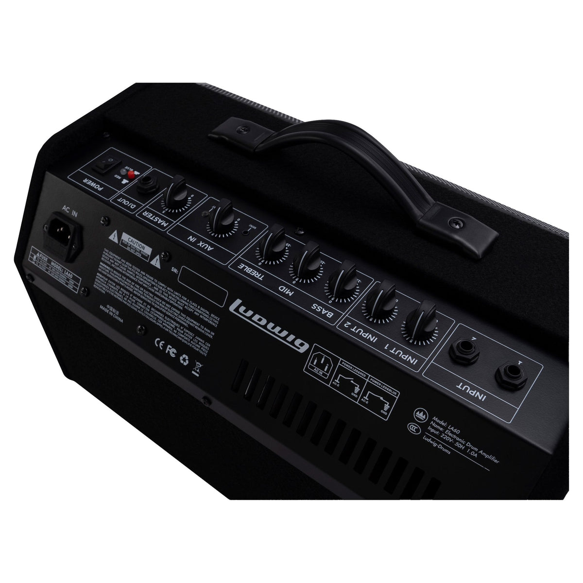 Ludwig LEA100 Electronic Drums Amplifier Inputs and Panel