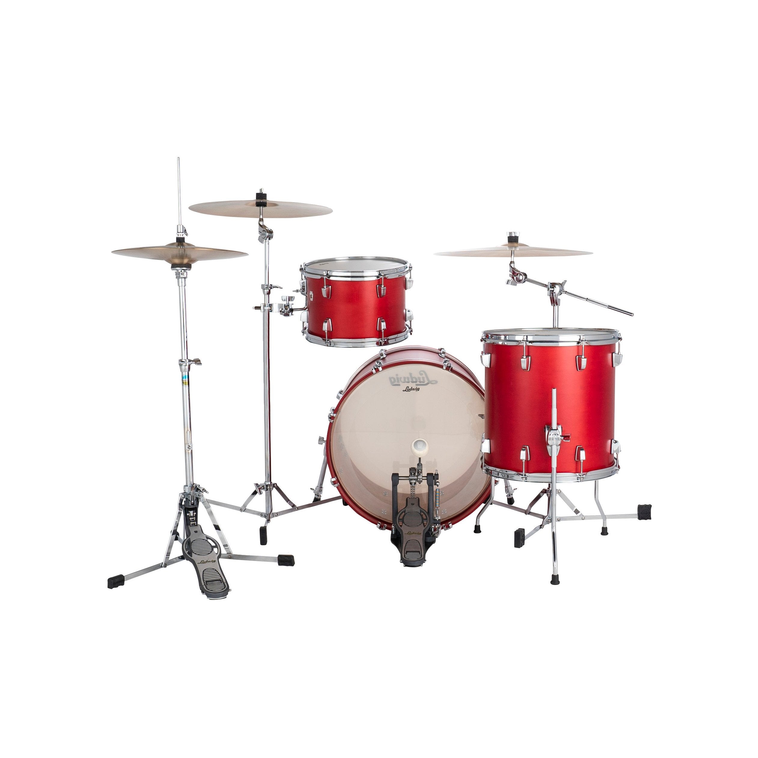 Ludwig NeuSonic Downbeat 3-piece Drum Set Shell Pack - Satin Diablo Red - Image 3