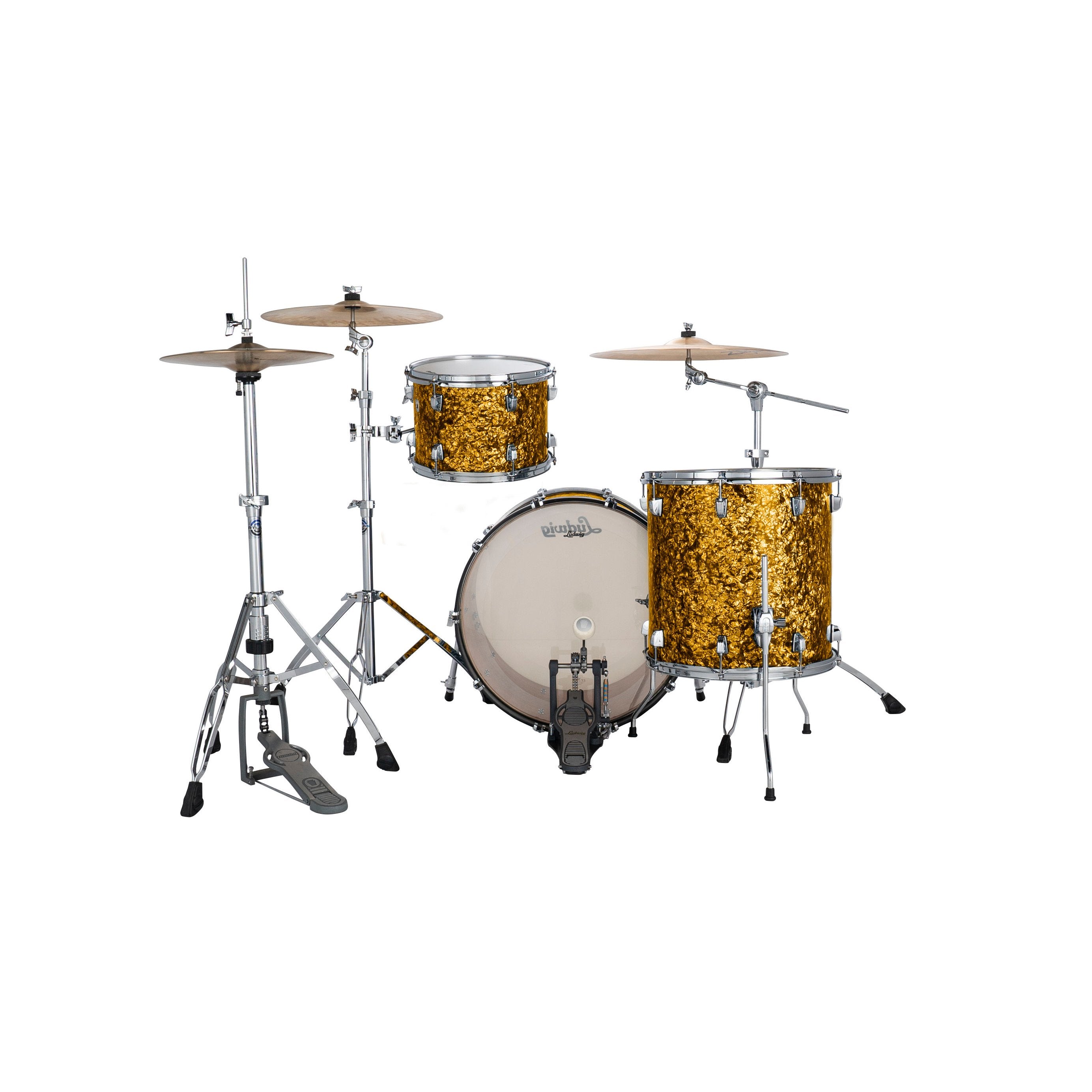 Ludwig NeuSonic Fab 3-piece Drum Set Shell Pack - Butterscotch Pearl - Image 2