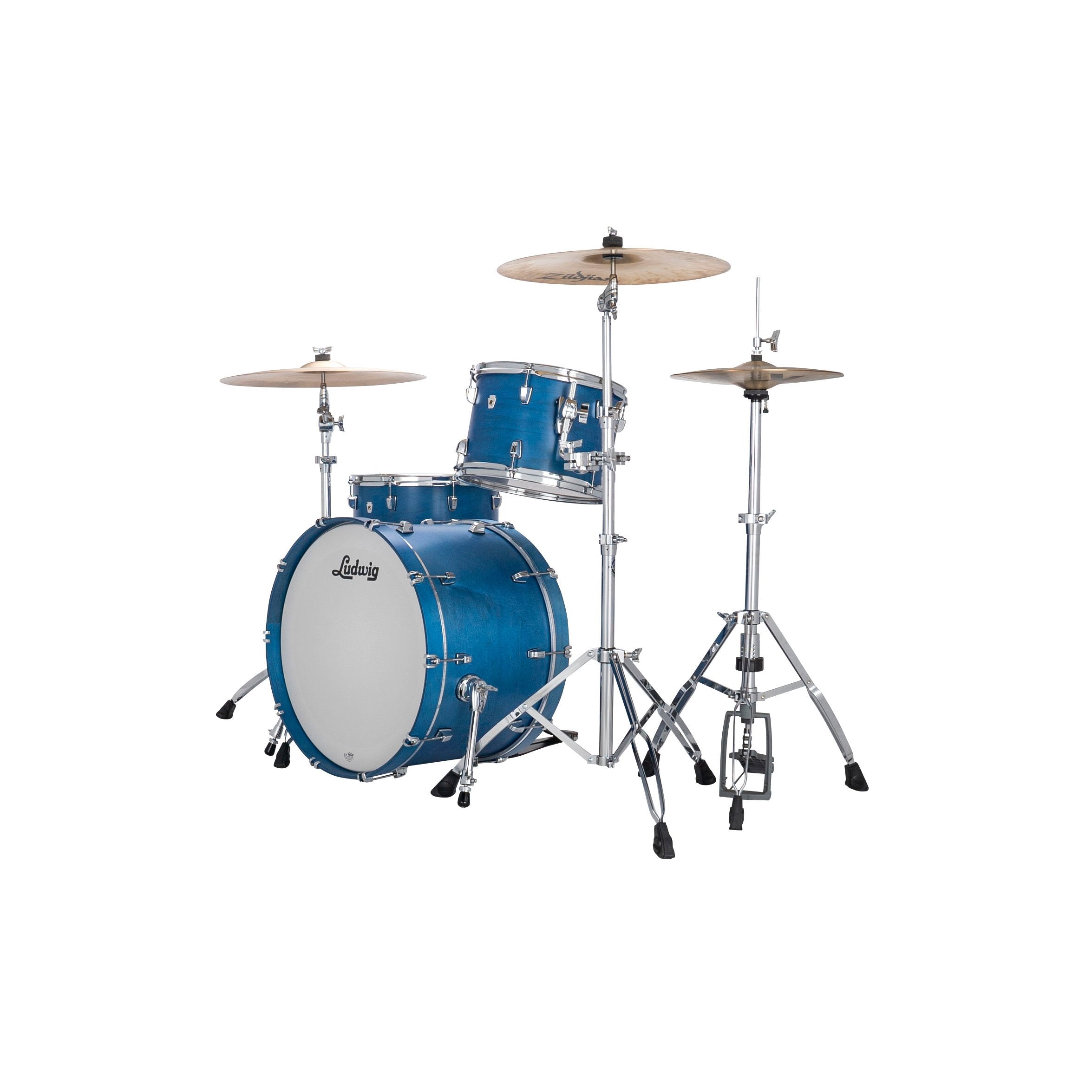 Ludwig NeuSonic Fab 3-piece Drum Set Shell Pack - Satin Royal Blue - Image 2