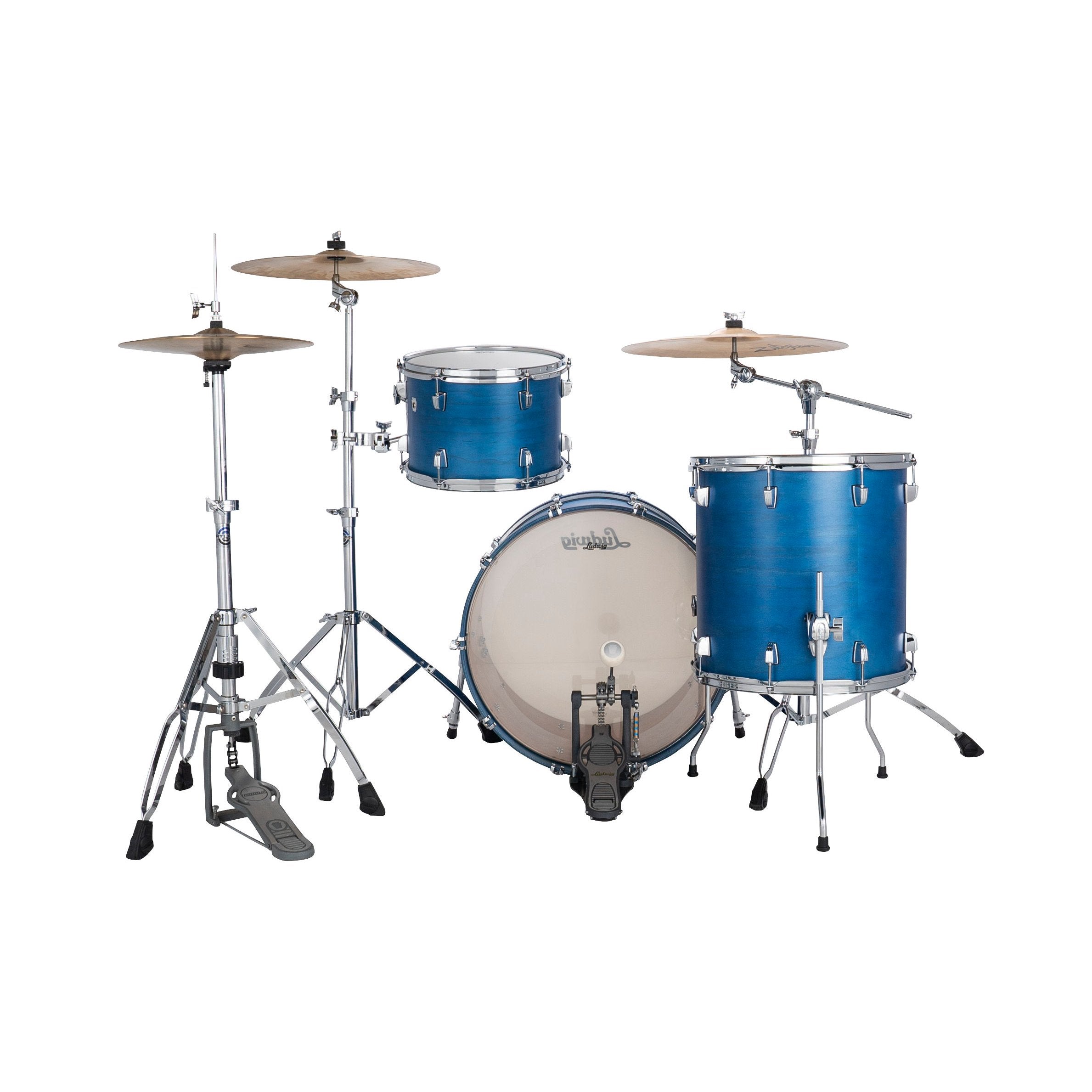Ludwig NeuSonic Fab 3-piece Drum Set Shell Pack - Satin Royal Blue - Image 3