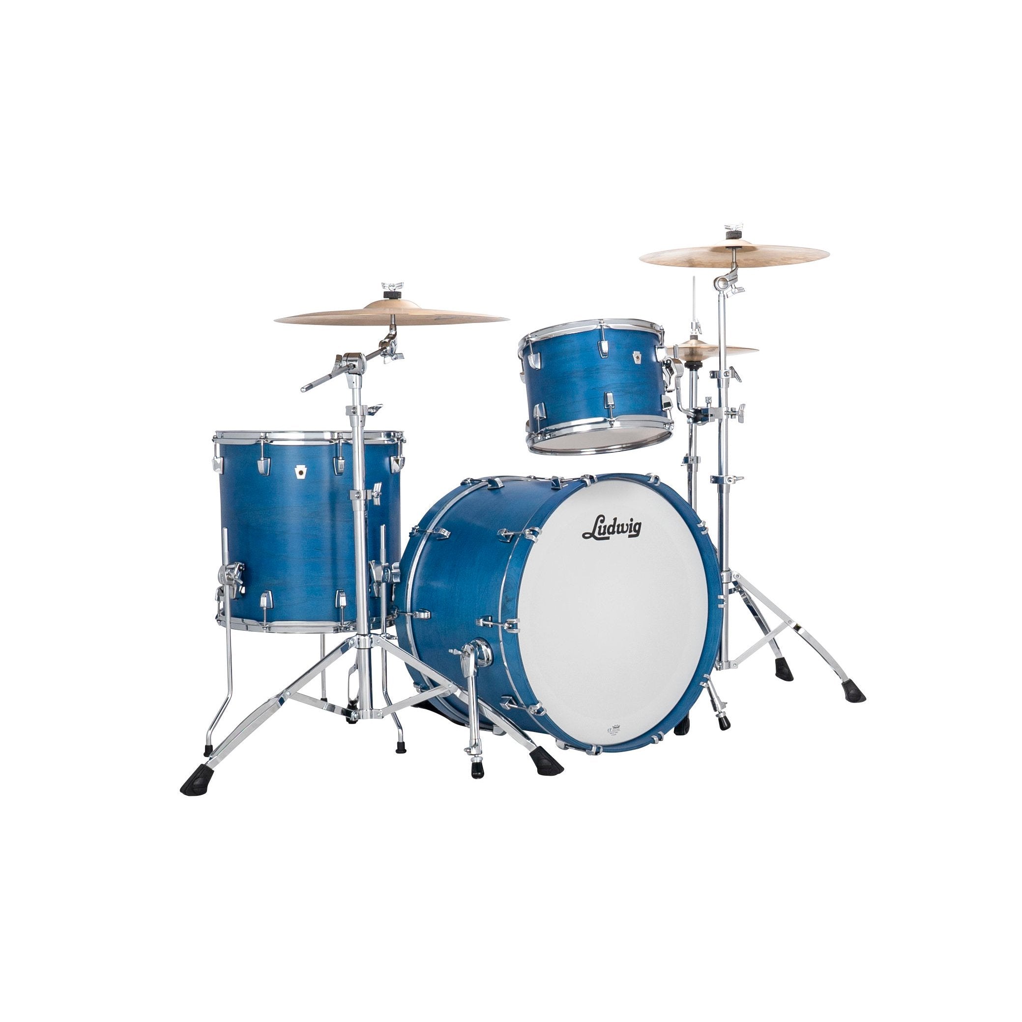 Ludwig NeuSonic Fab 3-piece Drum Set Shell Pack - Satin Royal Blue - Image 1