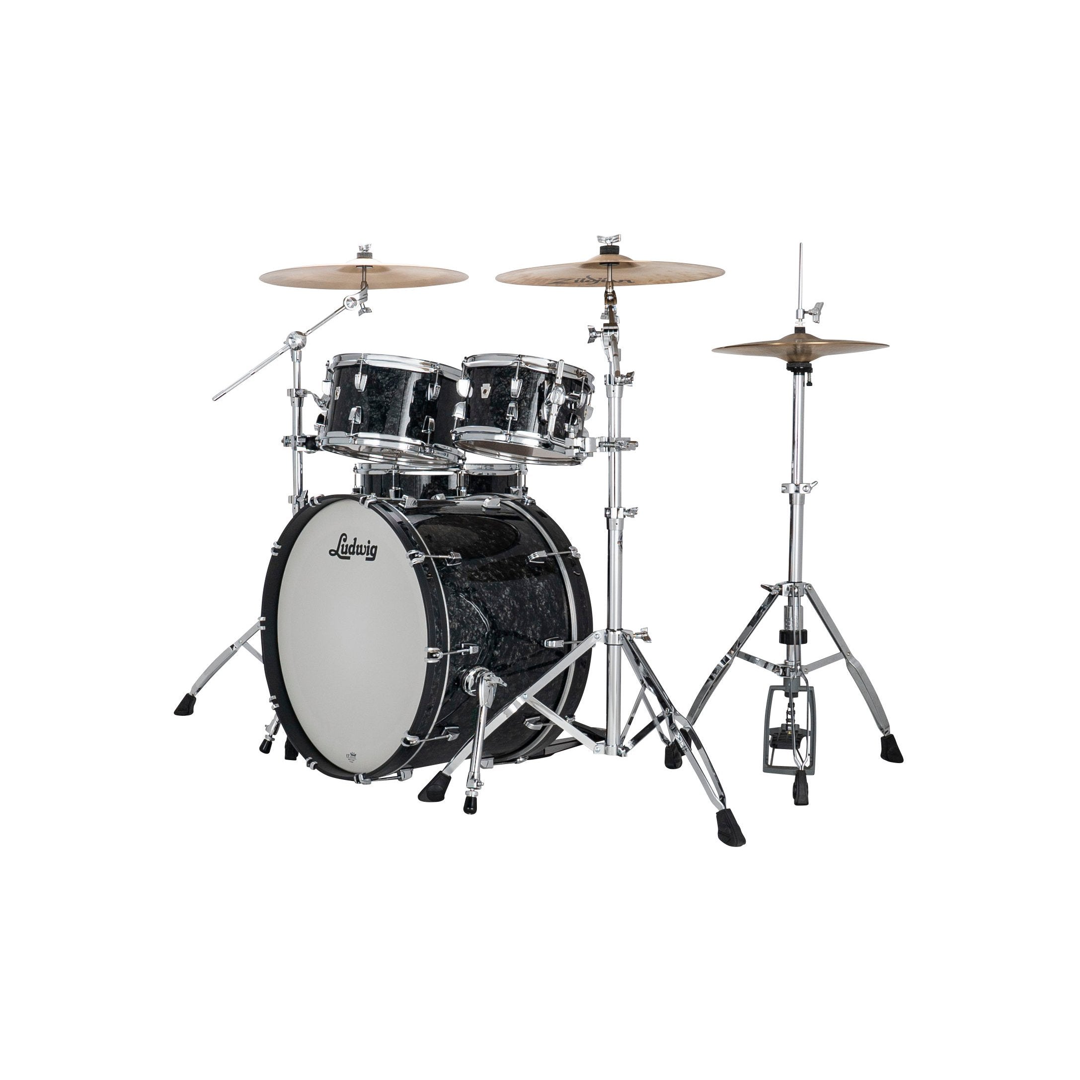 Ludwig NeuSonic Mod 4-piece Drum Set Shell Pack - Ebony Pearl - Image 1