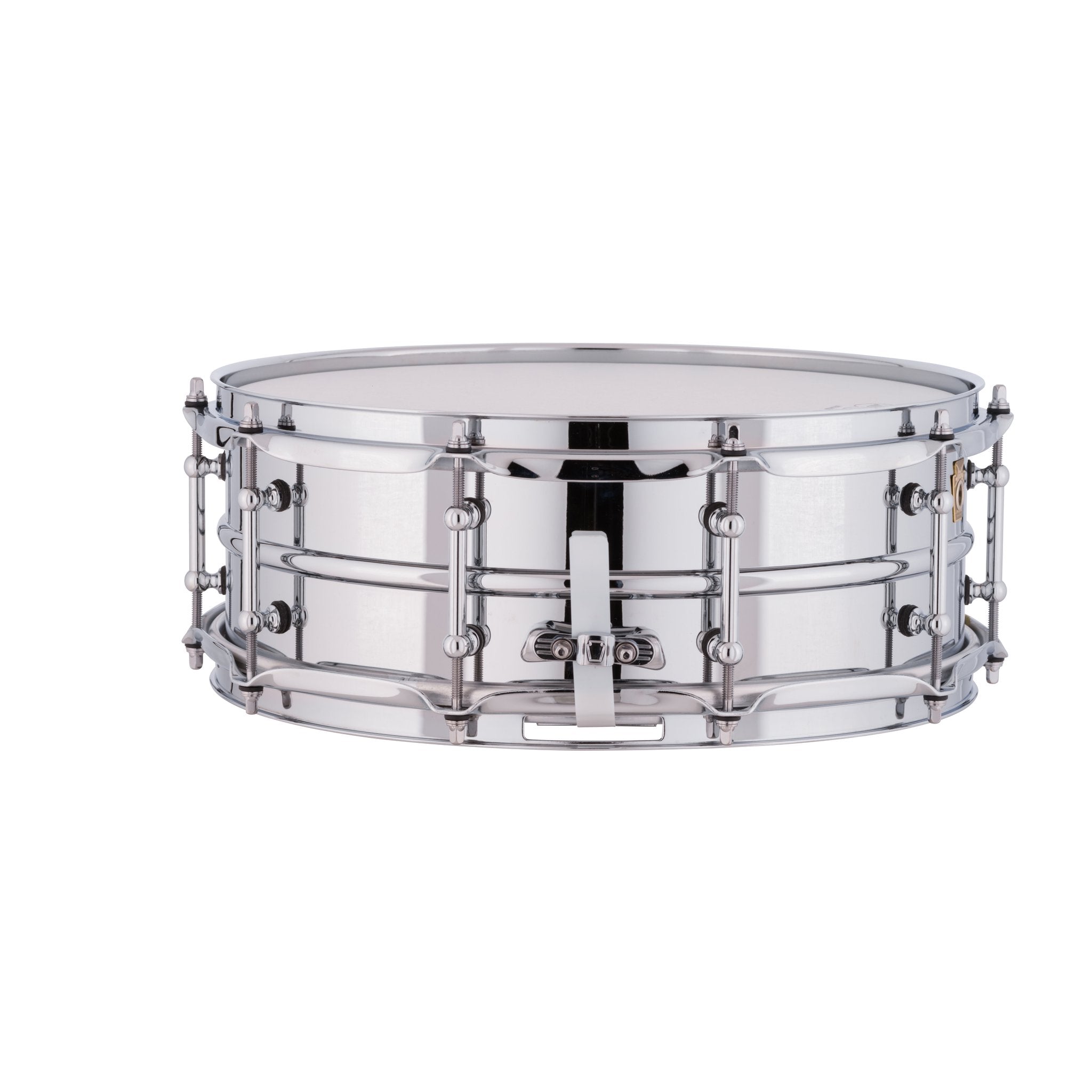 Ludwig Supraphonic Chrome Plated Aluminum Snare Drum with Tube Lugs - 14x5 lm400t Butt Plate