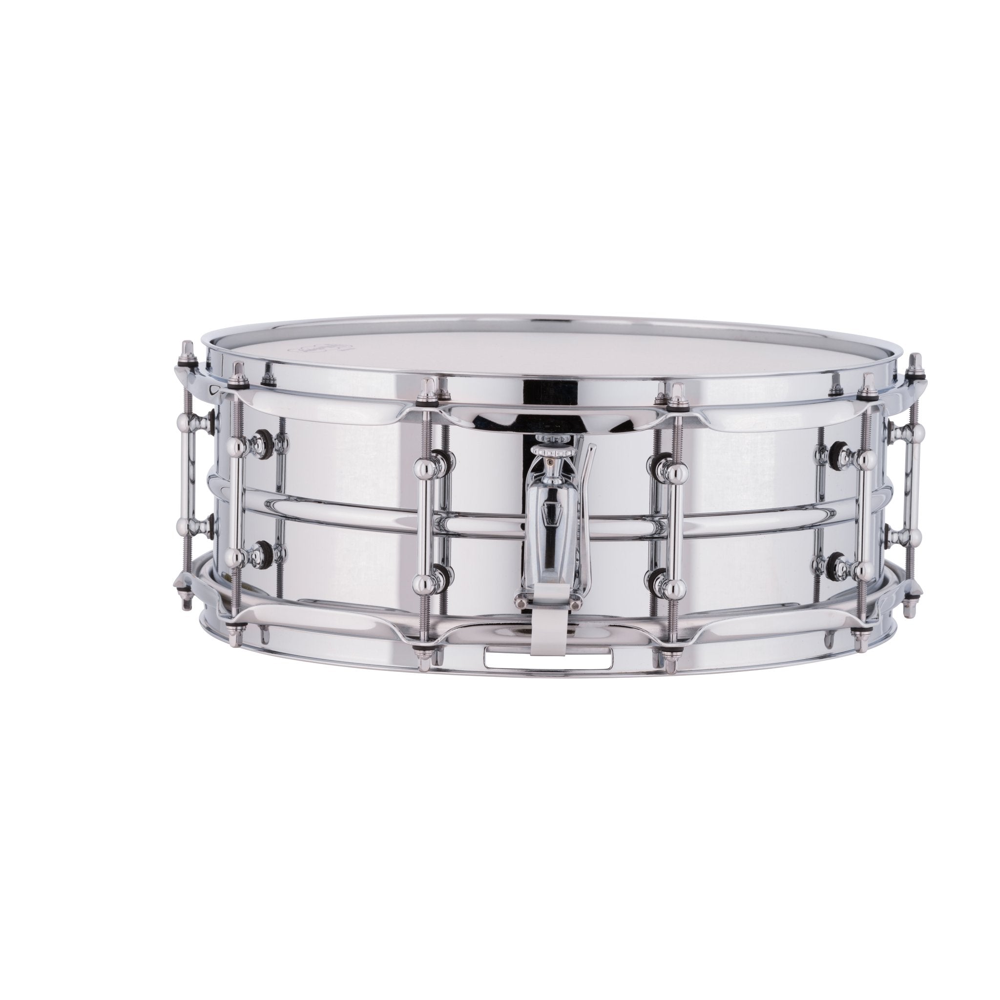 Ludwig Supraphonic Chrome Plated Aluminum Snare Drum with Tube Lugs - 14x5 lm400t Throw Off