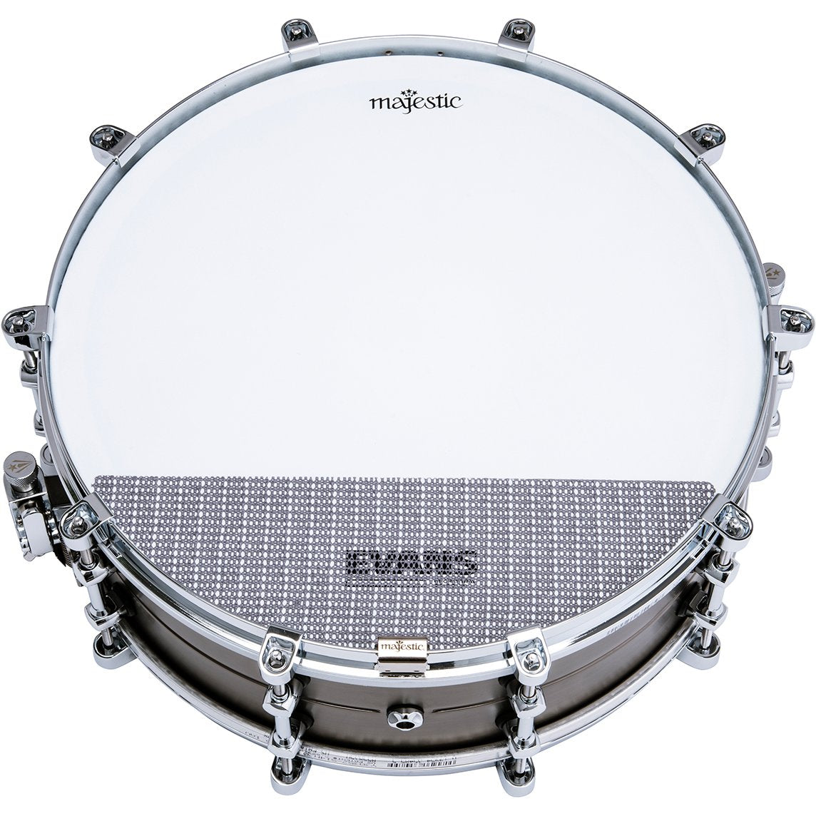 Majestic 14" X 4" Brass Opus One Snare Drum Head with Frequency Modifier Straight