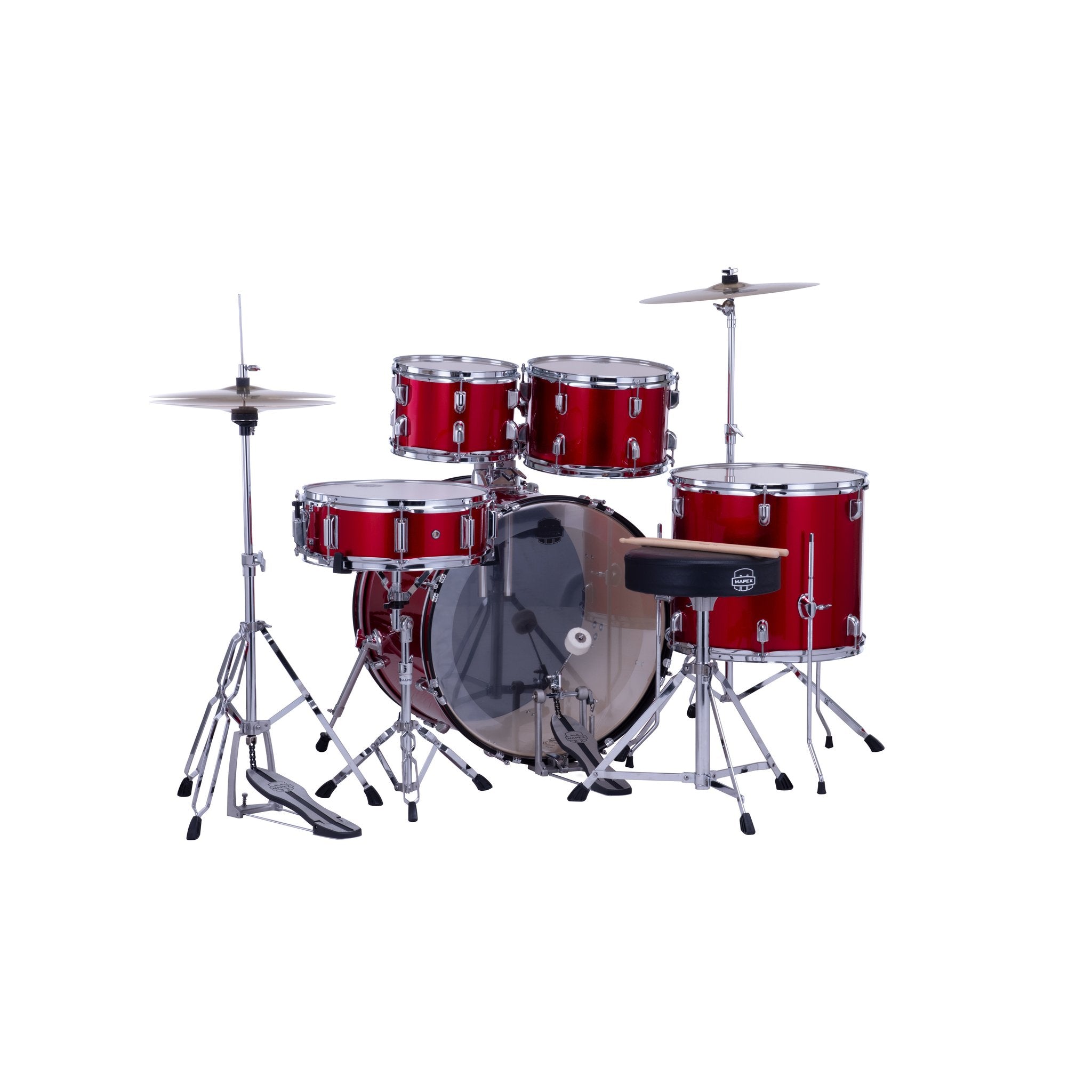 Mapex Comet Series 5-piece Drum Set - 22" Bass Drum - Infra Red - Image 3