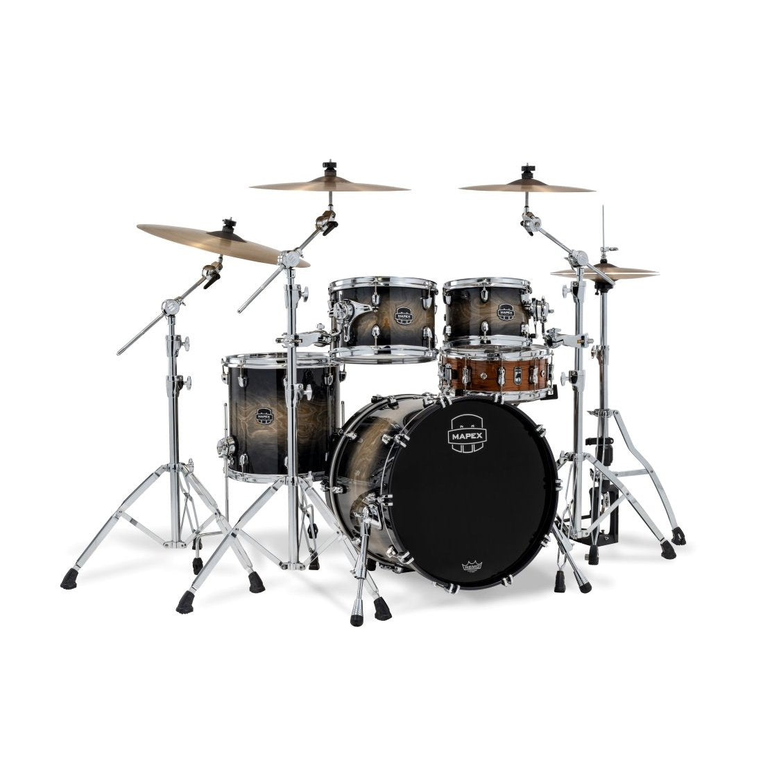 Mapex Saturn VI Fusion 4 Piece Shell Pack Black Ink Burst