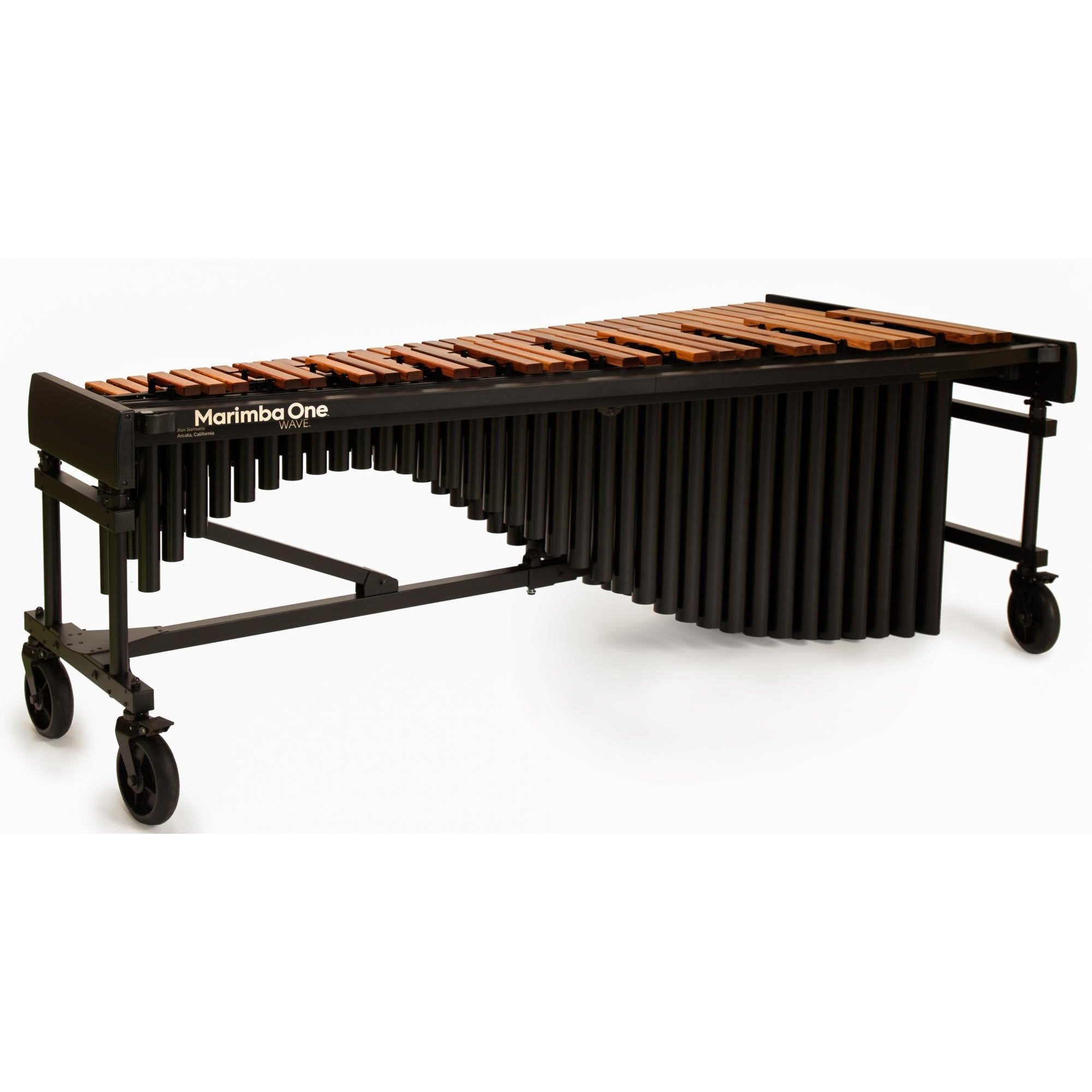 Marimba One Wave Series 5.0 Octave Rosewood Marimba with Traditional Keyboard and Classic Resonators - 4" Casters - No Accessory Bar