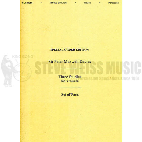 Maxwell-Davies-Three Studies for Percussion(P)-2B/V/2X/2M/Bass M