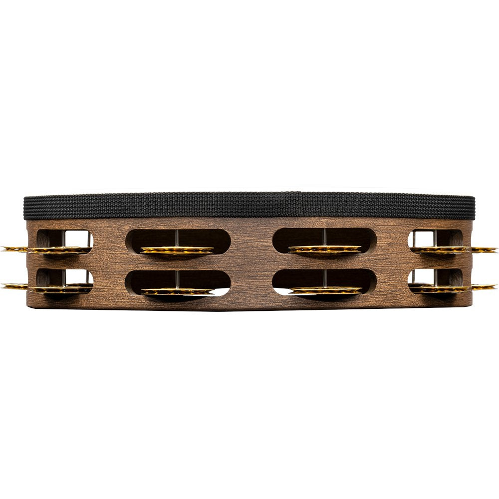 Meinl 10" Double Row Vintage Tambourine Walnut Brown - Brass Jingles - Image 5