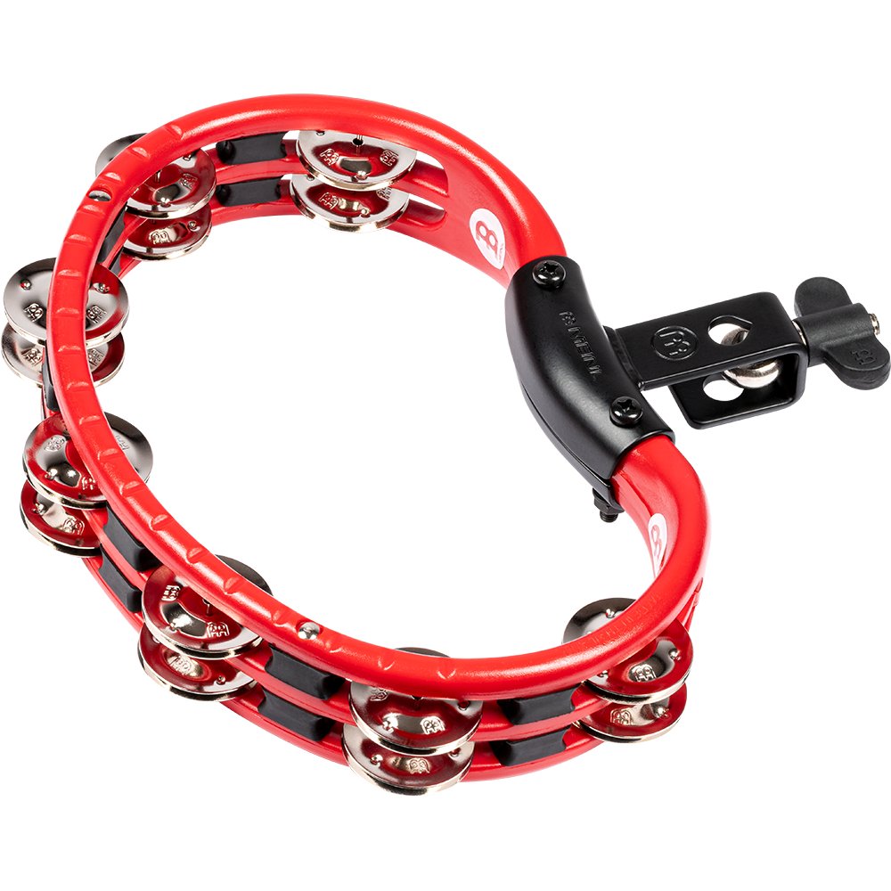 Meinl ABS Double Row Red Tambourine with Mount-Steel Jingles