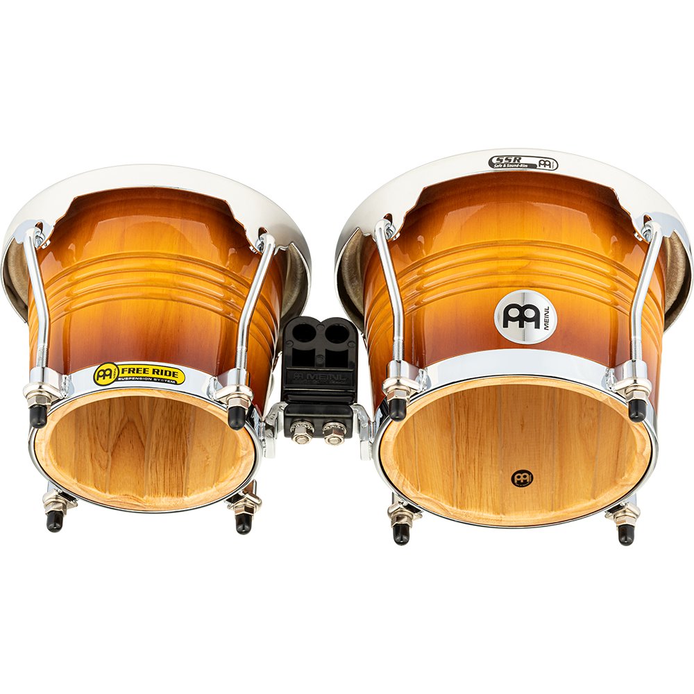 Meinl Free Ride Series Bongos - Gold Amber Sunburst with Chrome Hardware - Image 2