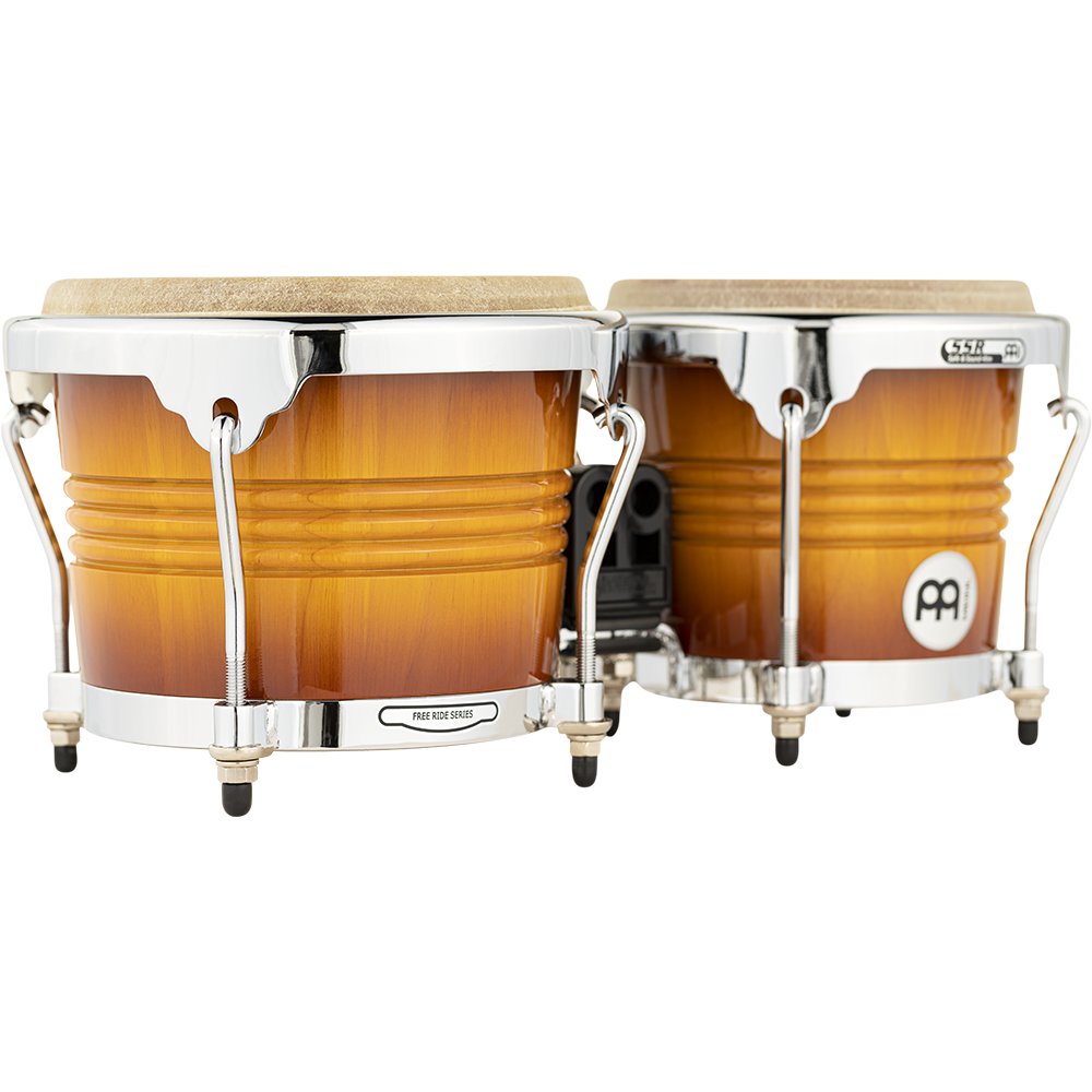 Meinl Free Ride Series Bongos - Gold Amber Sunburst with Chrome Hardware - Image 3