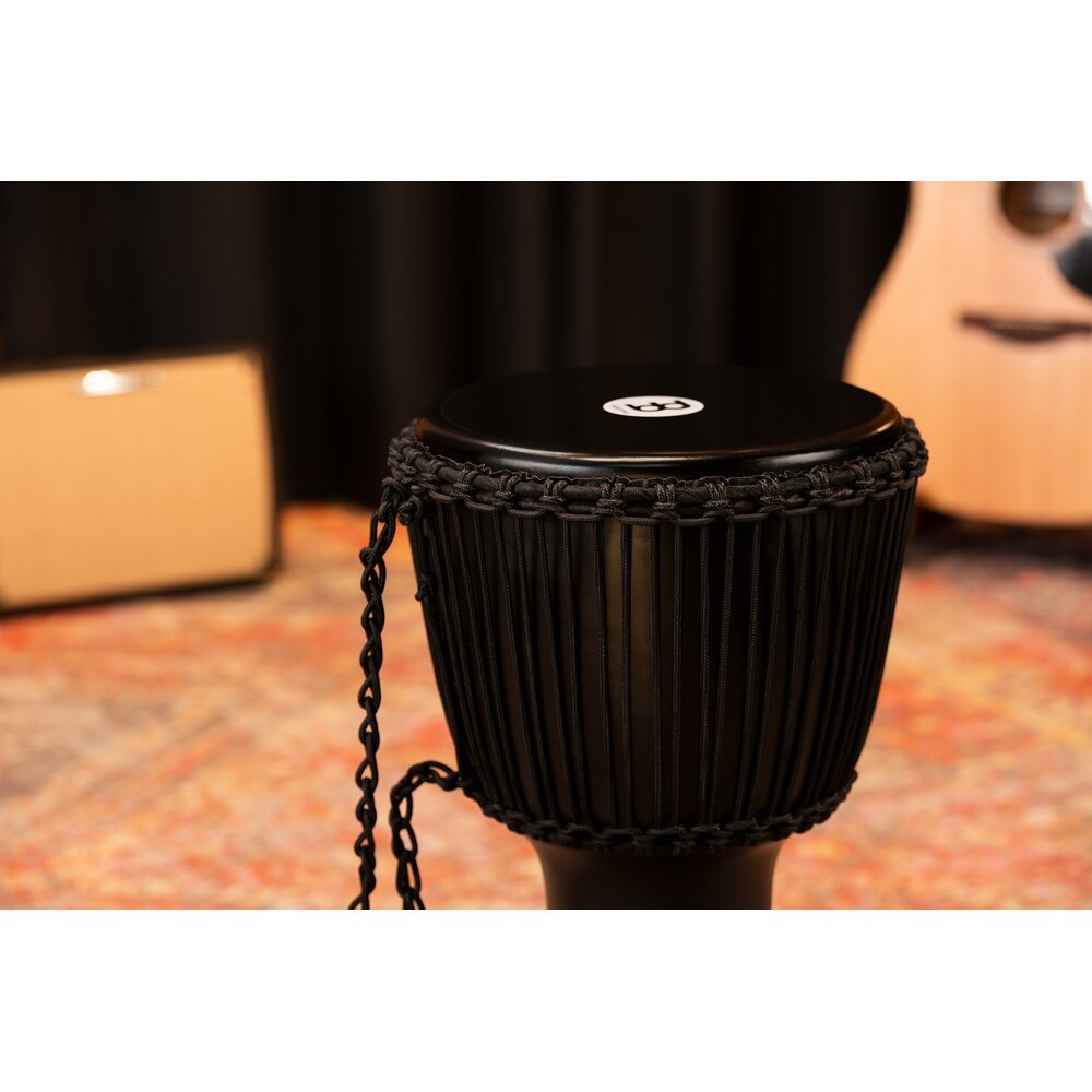 Meinl Rope-tuned Travel Djembe with Goatskin Head - 12" x 24" - Phantom Black - Image 8