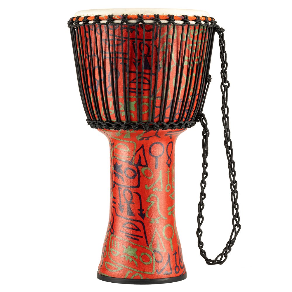 Meinl Rope-tuned Travel Djembe with Goatskin Head - 12" x 24" - Pharaoh's Script - Image 1