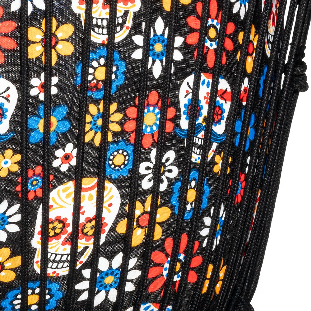 Meinl Rope-tuned Travel Djembe with Synthetic Head - 12" x 24" - Day of the Dead - Image 6