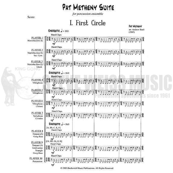 Metheny/Beall-Pat Metheny Suite for Percussion Ensemble (SP)-B/3V/Cro/C/X/3M/10T/P