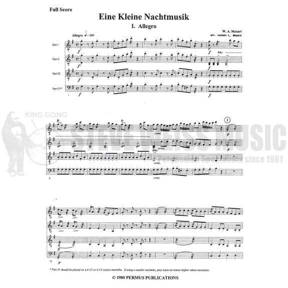 Mozart-Allegro (Mvt. 1) from Eine Kleine Nachtmusik arr. Moore (SP)-4Mal/P