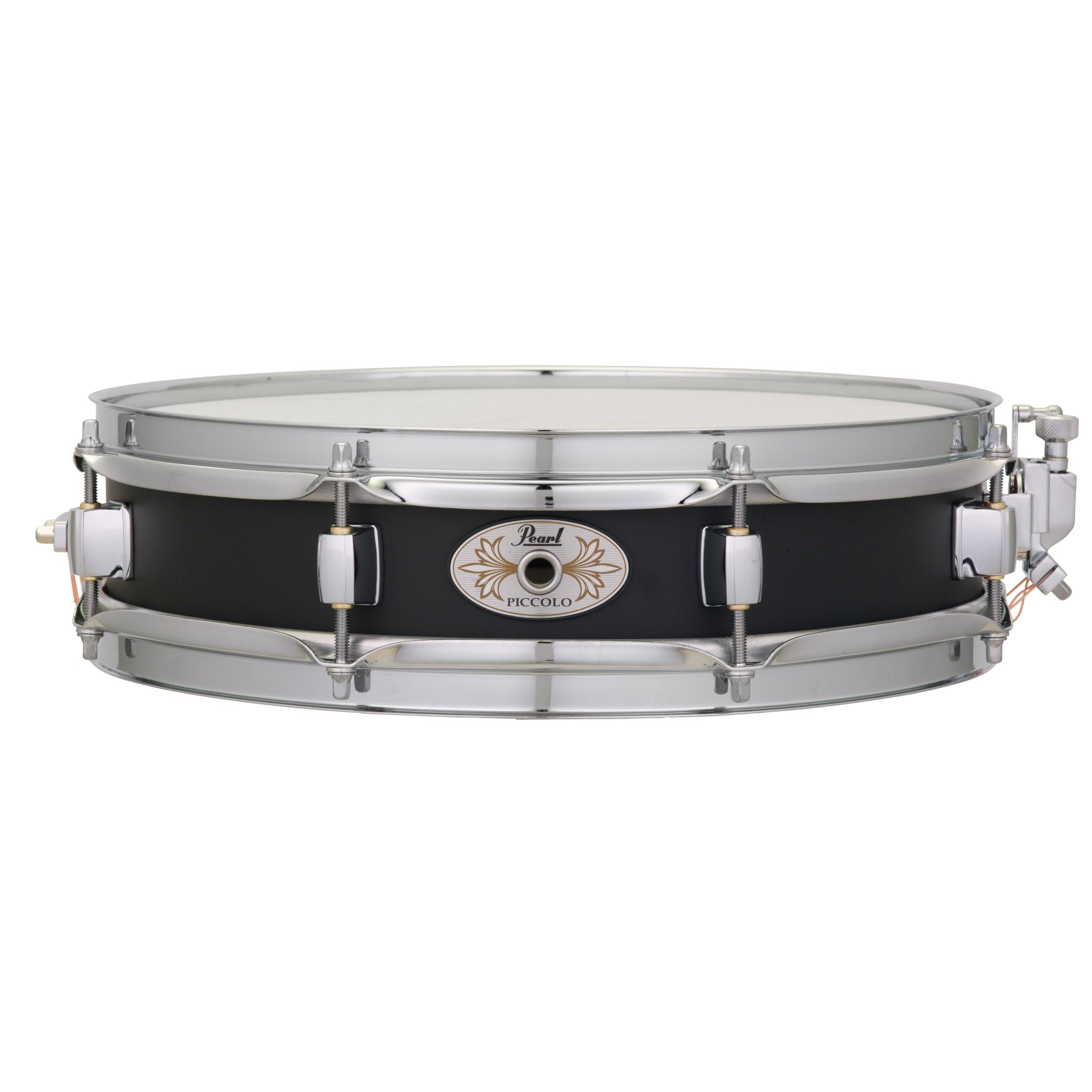 Pearl Black Steel Piccolo Snare Drum (S1330B) - 13x3 | Steve Weiss