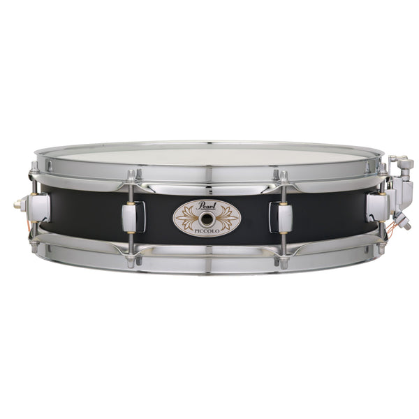 Pearl Black Steel Piccolo Snare Drum (S1330B) - 13x3 | Steve Weiss