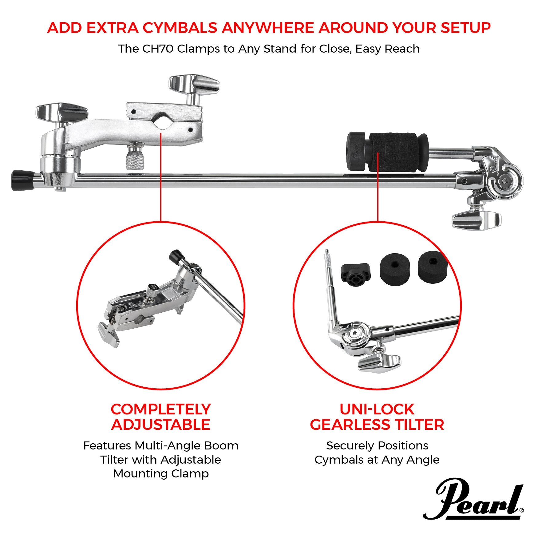 Pearl Boom Cymbal Holder - CH70 - Image 8