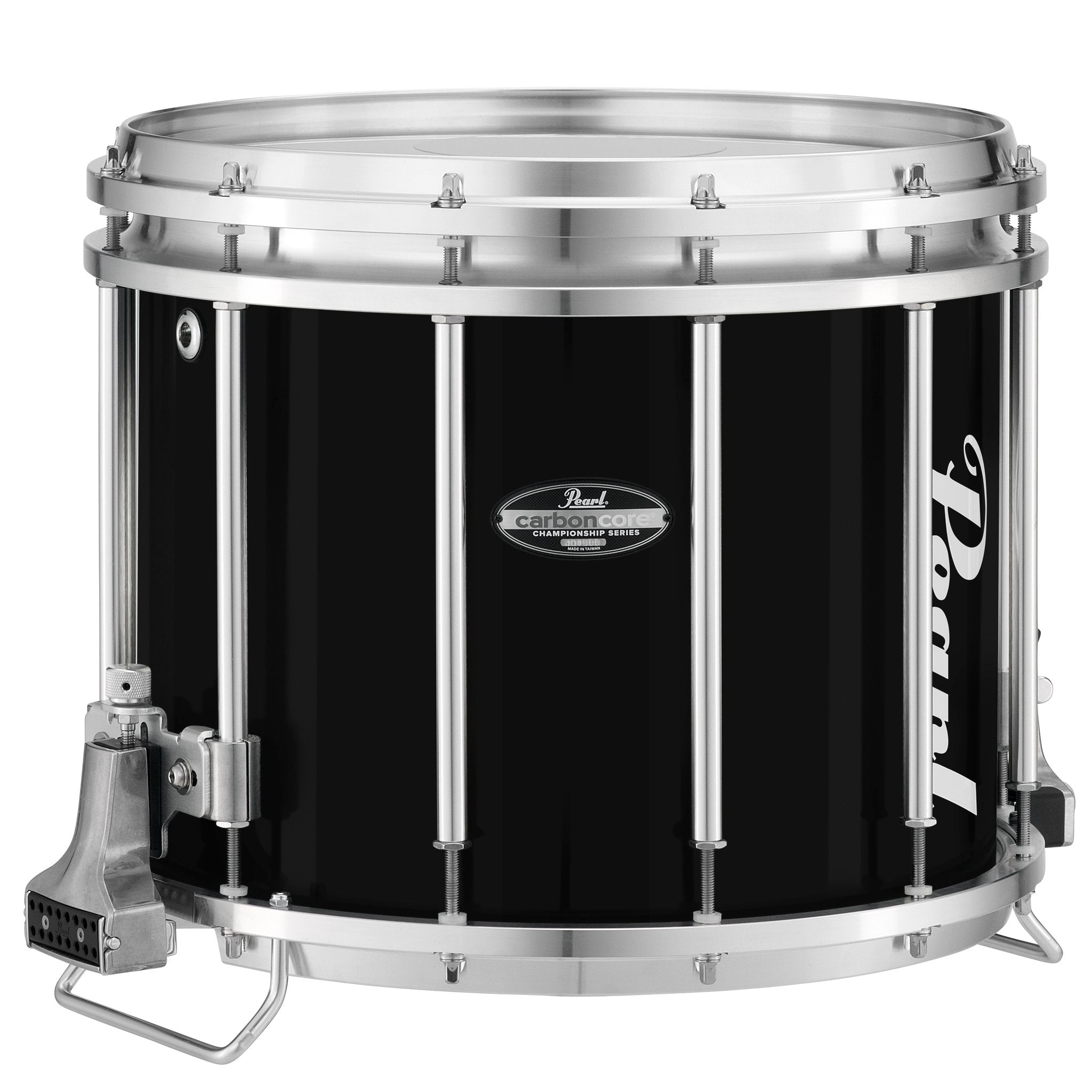 Pearl Championship Maple FFX CarbonCore Marching Snare Drum - 14" x 12" - Piano Black Lacquer