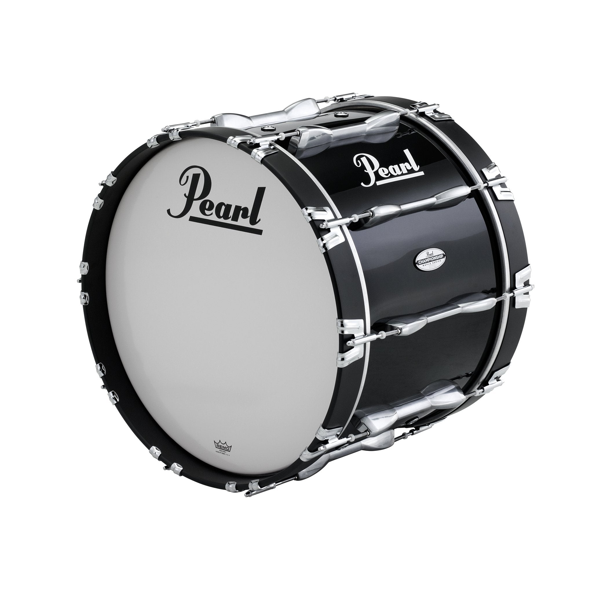Pearl Championship Marching Bass Drum - 18" x 14" - Midnight Black - Image 1
