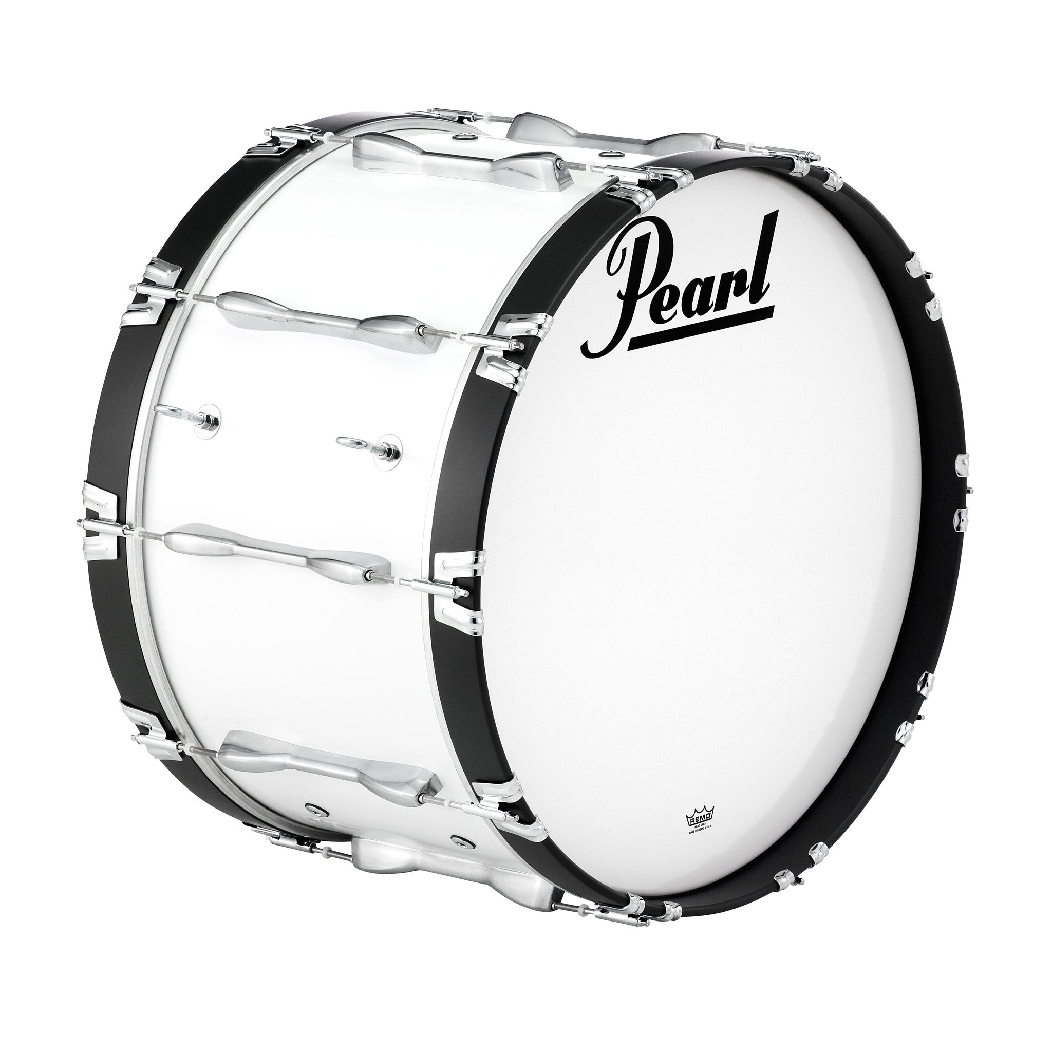 Pearl Championship Marching Bass Drum - 24" x 14" - Pure White PBDM2414/A33 eye hook view