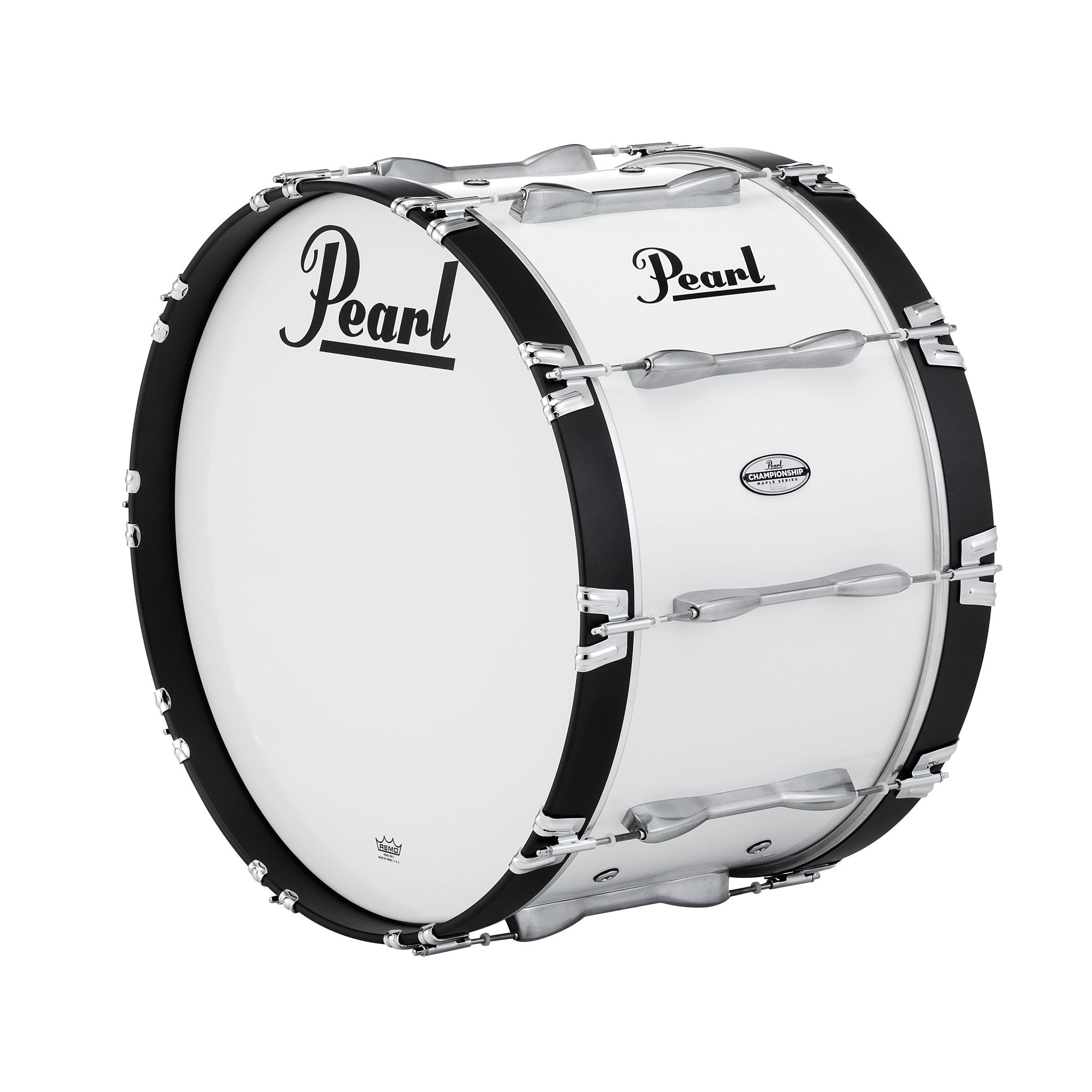 Pearl Championship Marching Bass Drum - 24" x 14" - Pure White PBDM2414/A33 badge view