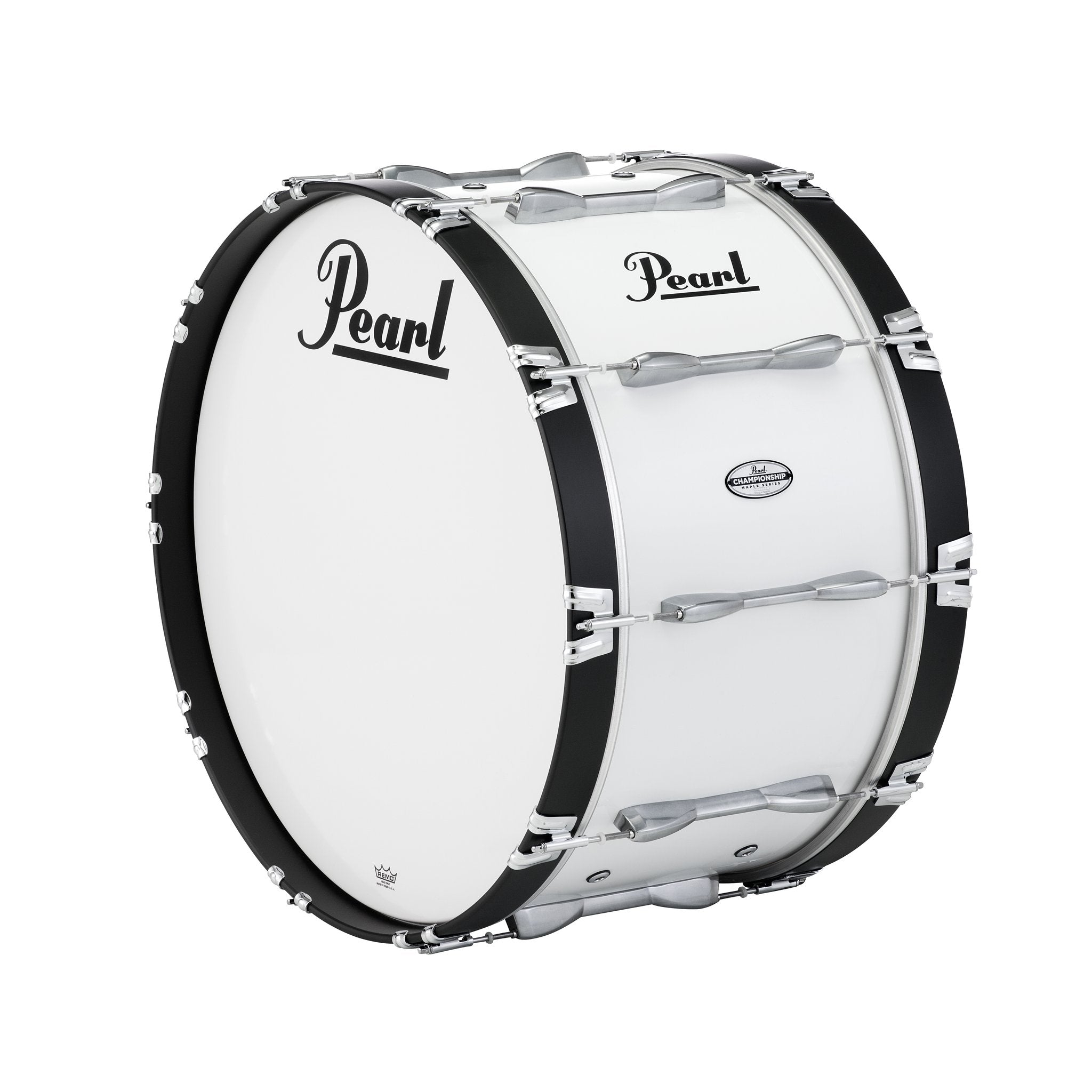 Pearl Championship Marching Bass Drum - 26" x 14" - Pure White - Image 1
