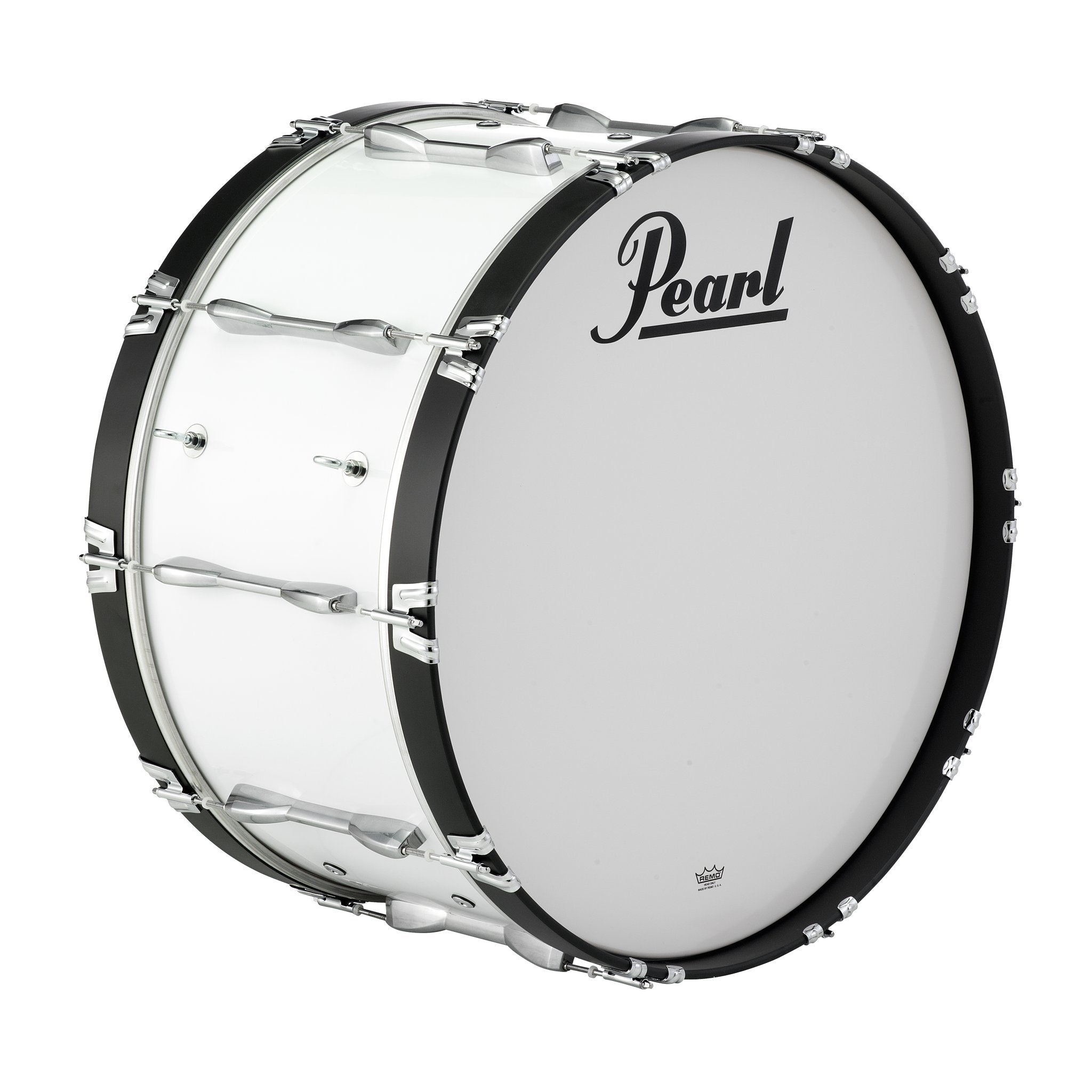 Pearl Championship Marching Bass Drum - 28" x 14" - Pure White - PBDM2814/A33 eye hook view