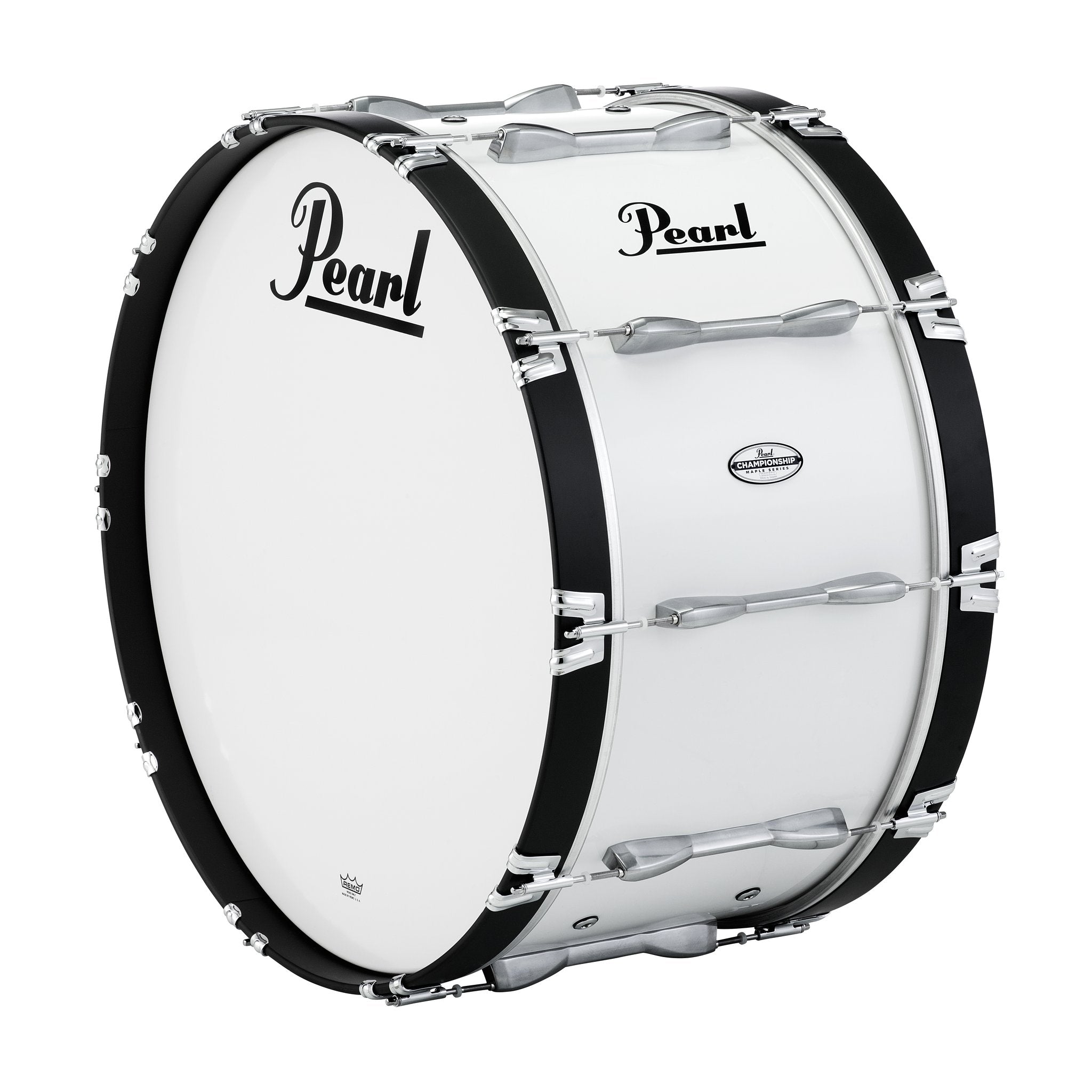 Pearl Championship Marching Bass Drum - 28" x 14" - Pure White - PBDM2814/A33 badge view