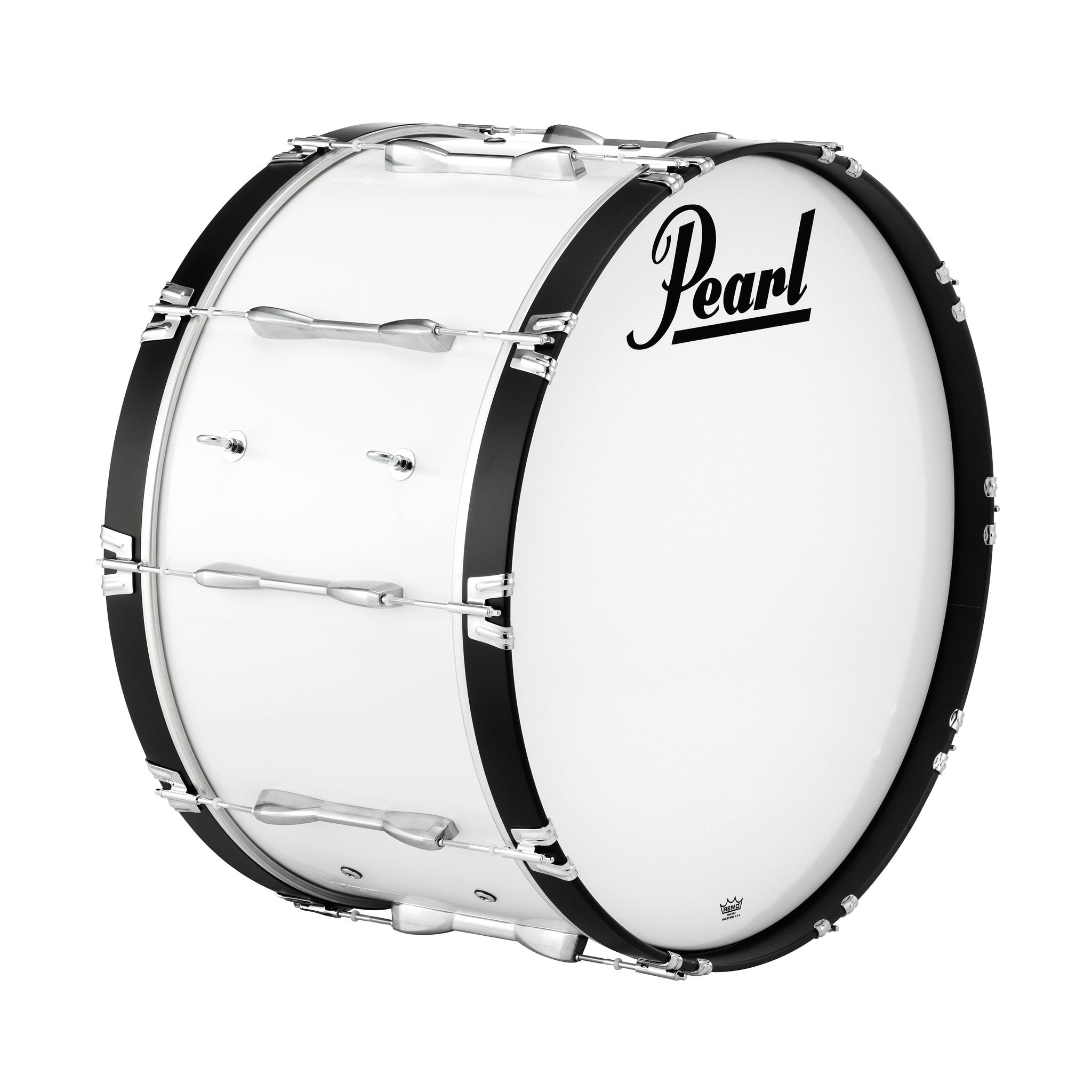 Pearl Championship Marching Bass Drum - 30" x 16" - Pure White - Image 2
