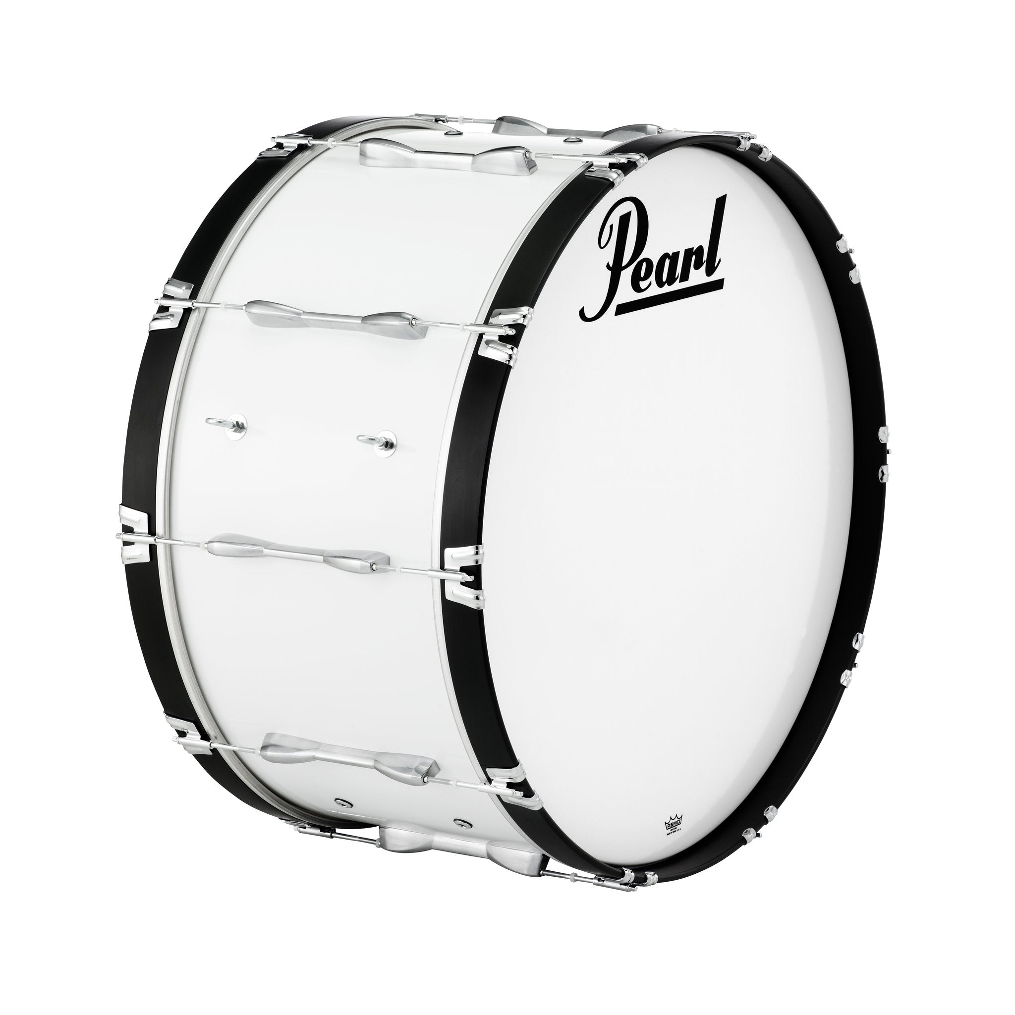 Pearl Championship Marching Bass Drum - 32" x 16" - Pure White - Image 2