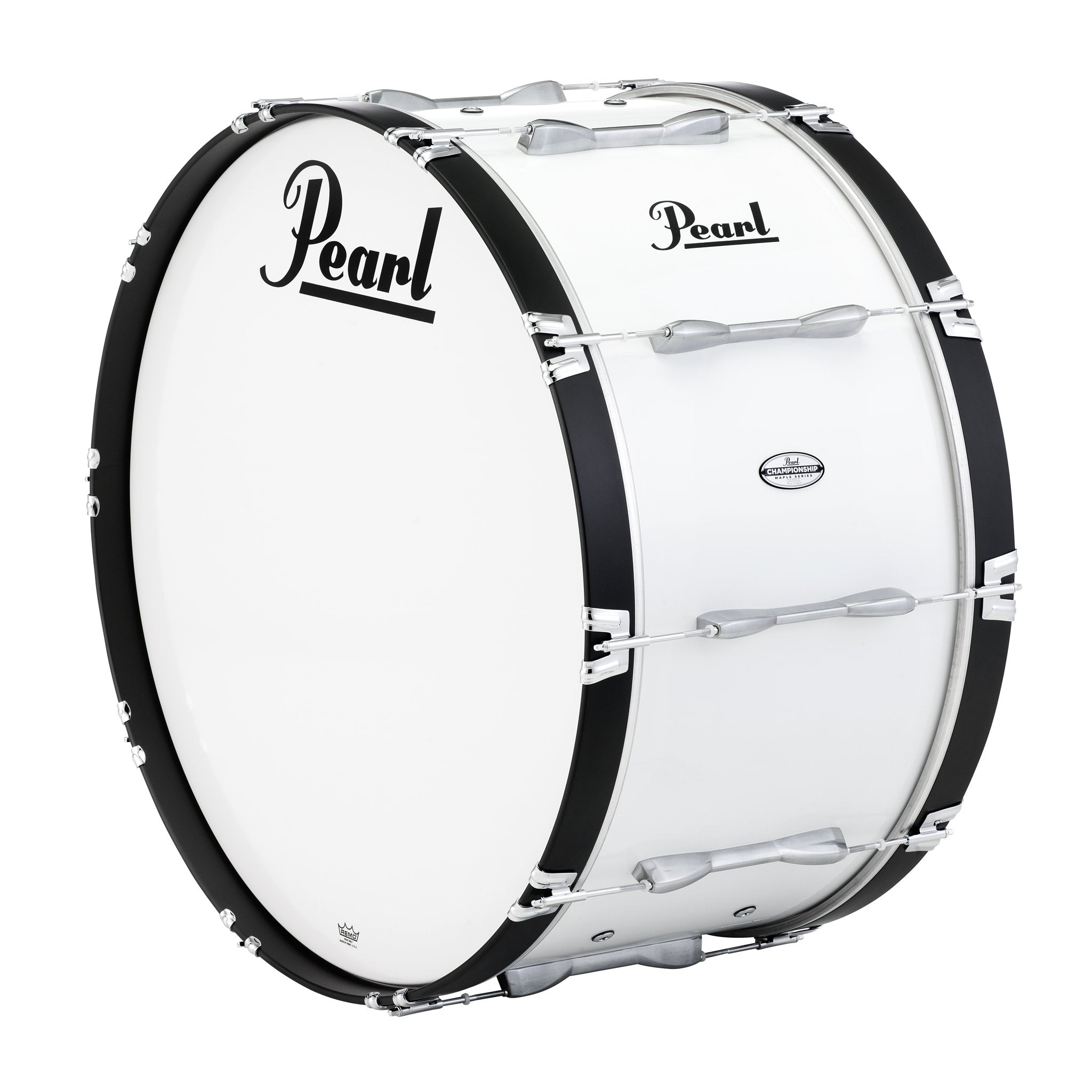 Pearl Championship Marching Bass Drum - 32" x 16" - Pure White - Image 1