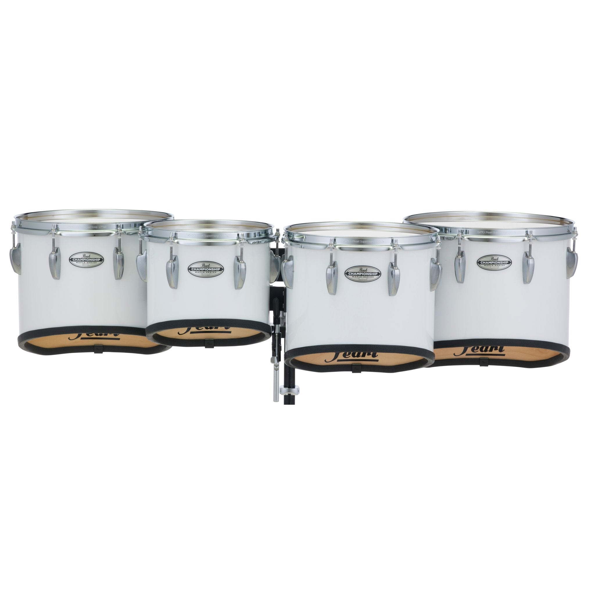 Pearl Championship Series Quad Marching Tenor Set - 10"/12"/13"/14" - Pure White - Image 1