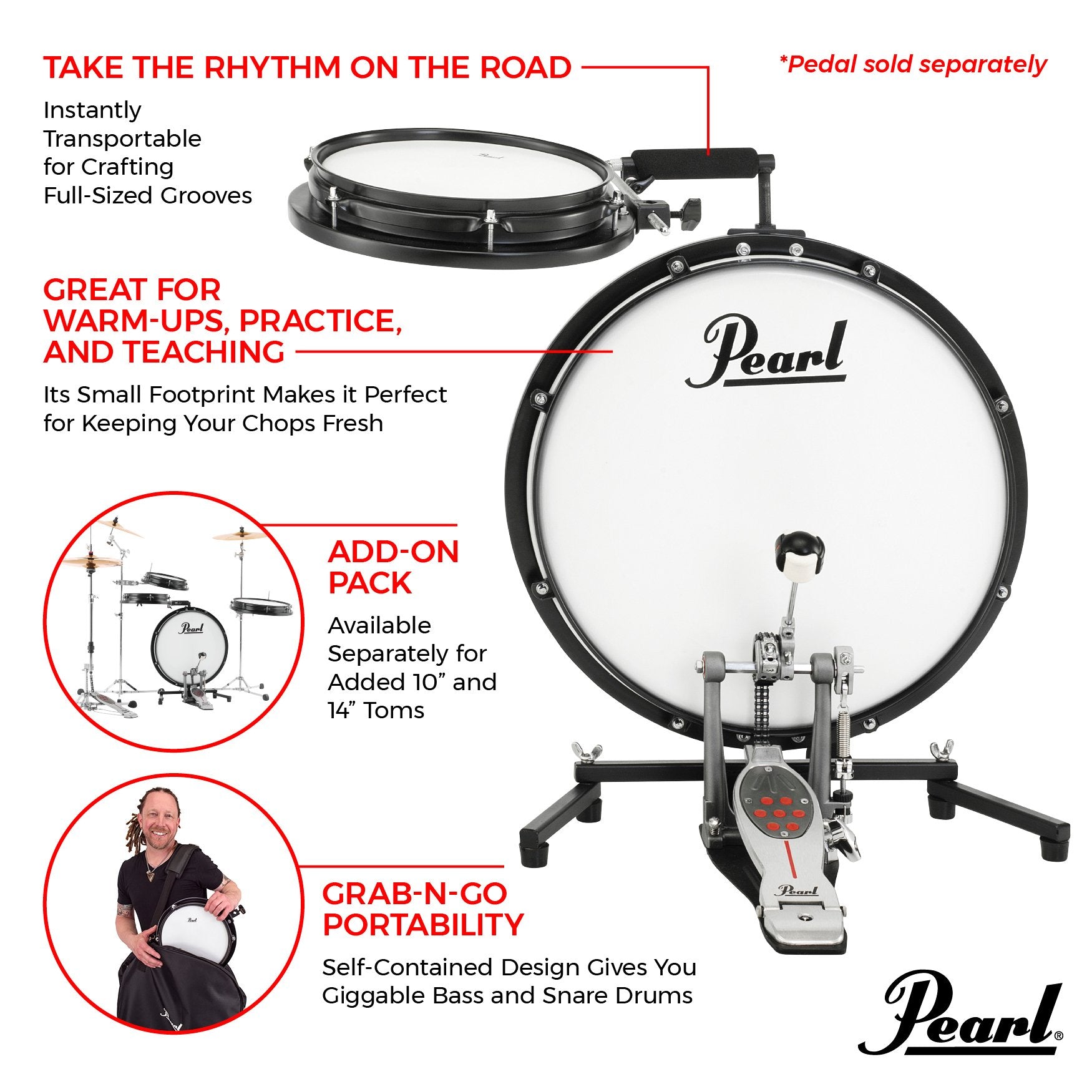 Pearl Compact Traveler Drum Kit - Image 5