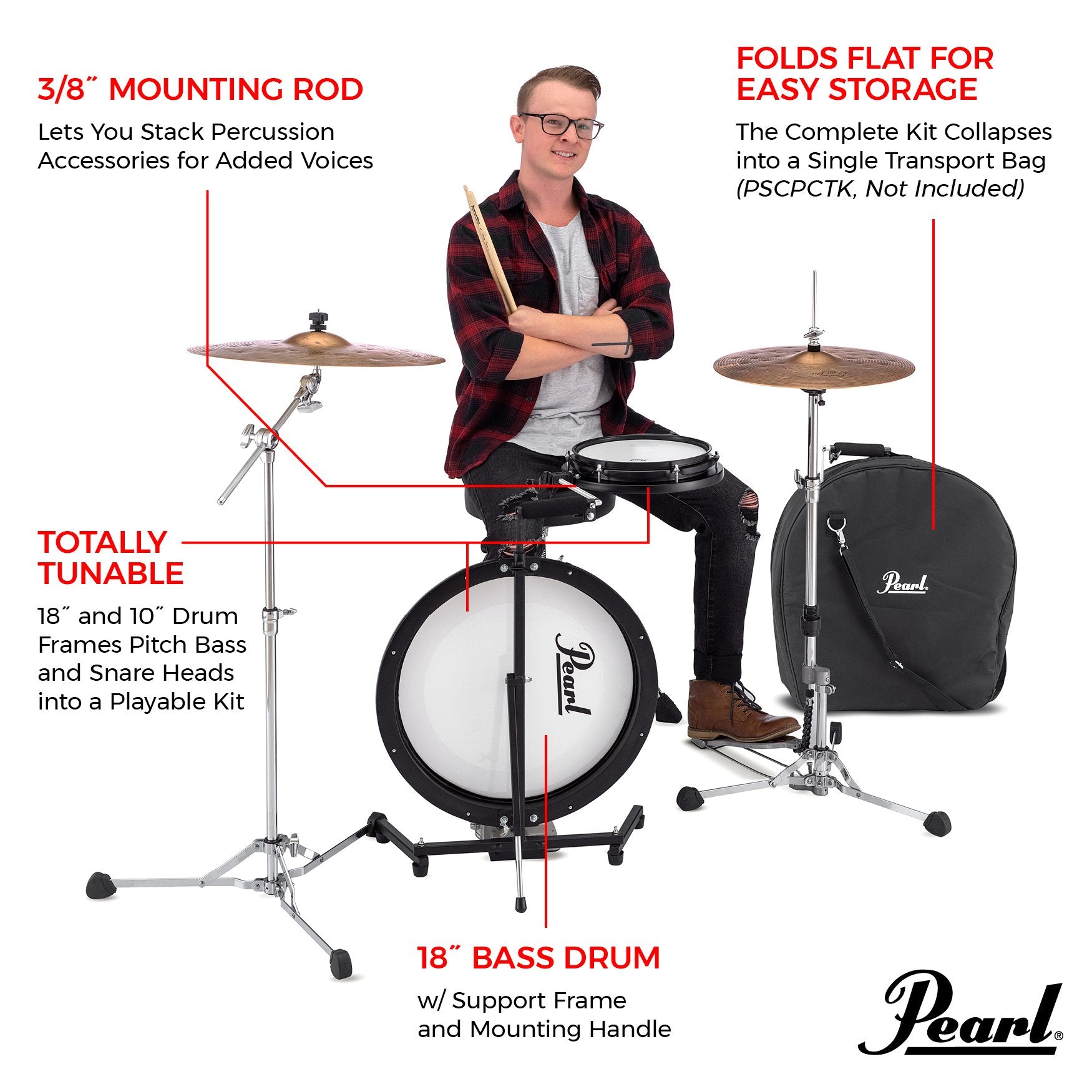 Pearl Compact Traveler Drum Kit - Image 7