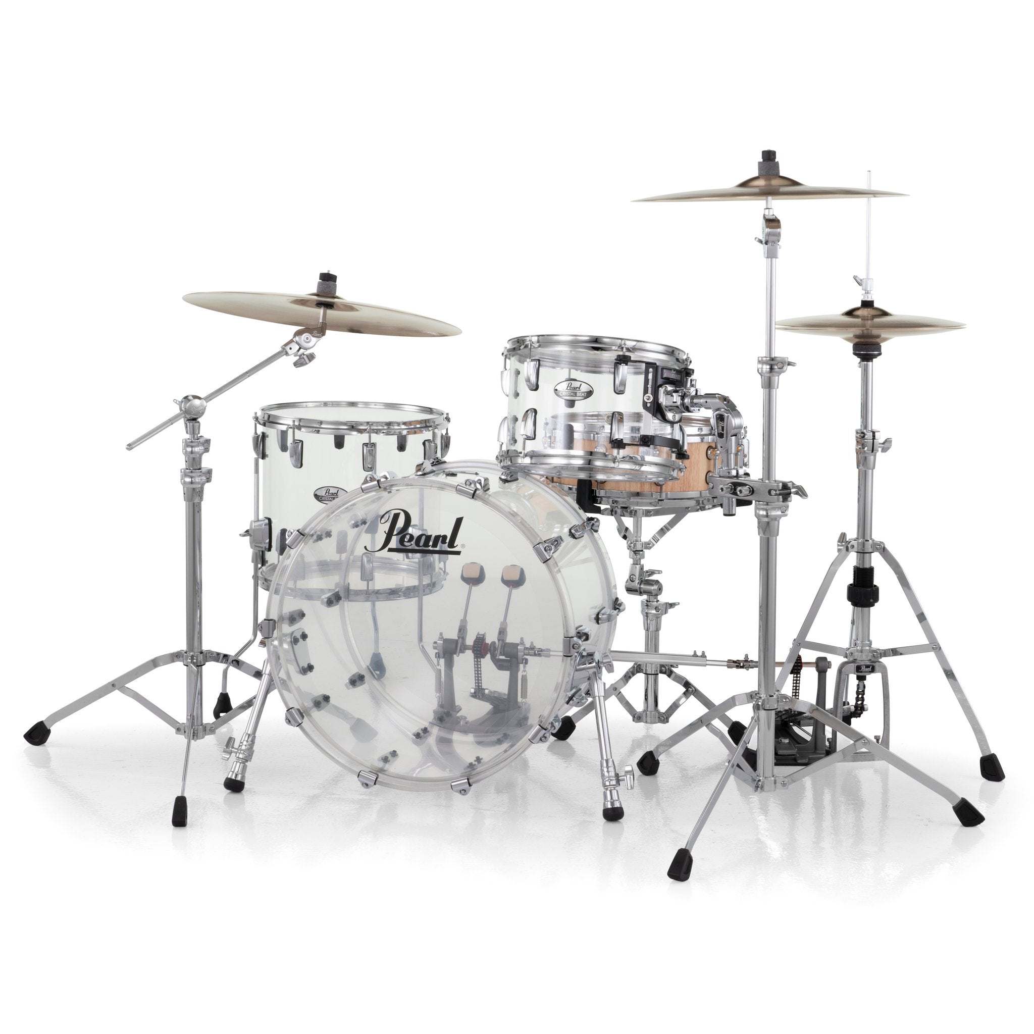 Pearl Crystal Beat 3-piece Drum Set Shell Pack - 20" Bass Drum - Ultra Clear - Image 2