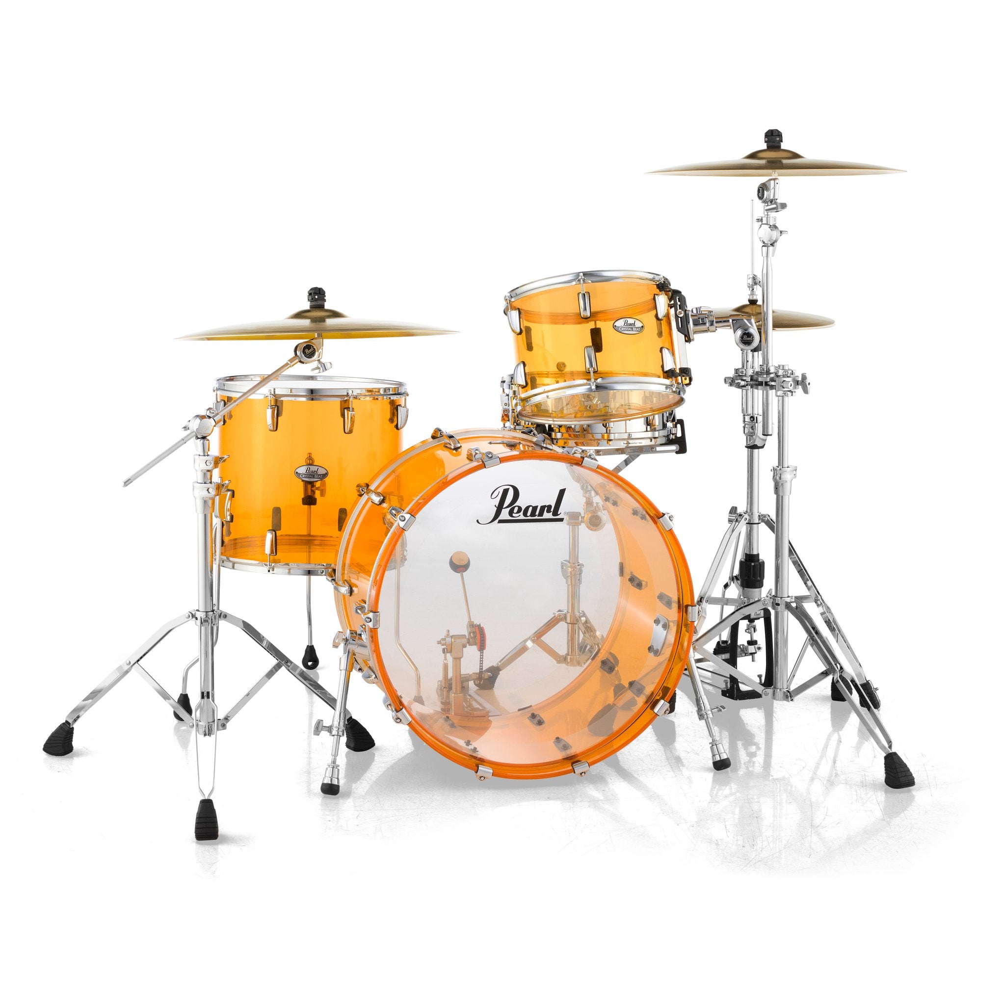 Pearl Crystal Beat 3-piece Drum Set Shell Pack - 24" Bass Drum - Tangerine Glass