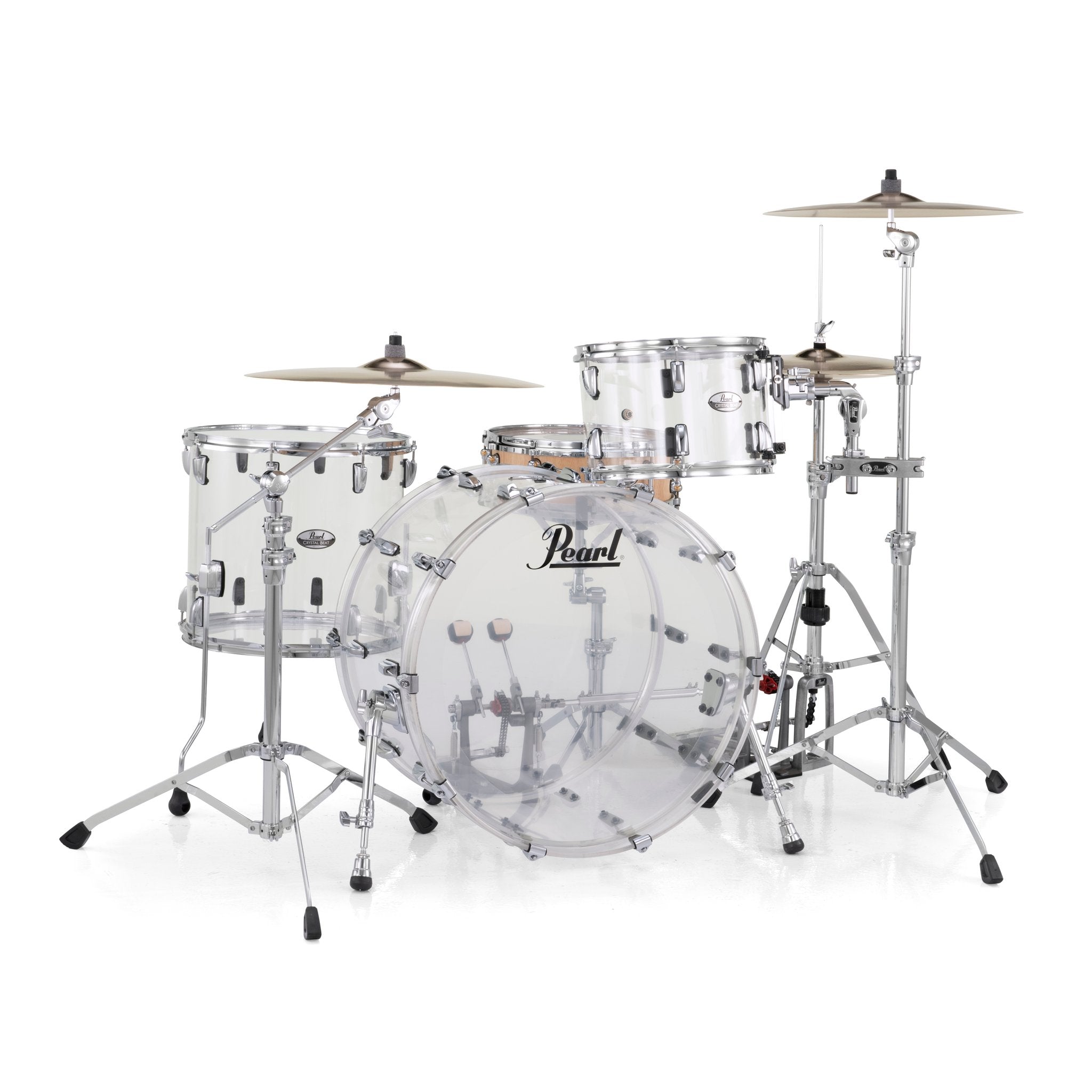Pearl Crystal Beat 3-piece Drum Set Shell Pack - 24" Bass Drum - Ultra Clear - Image 1