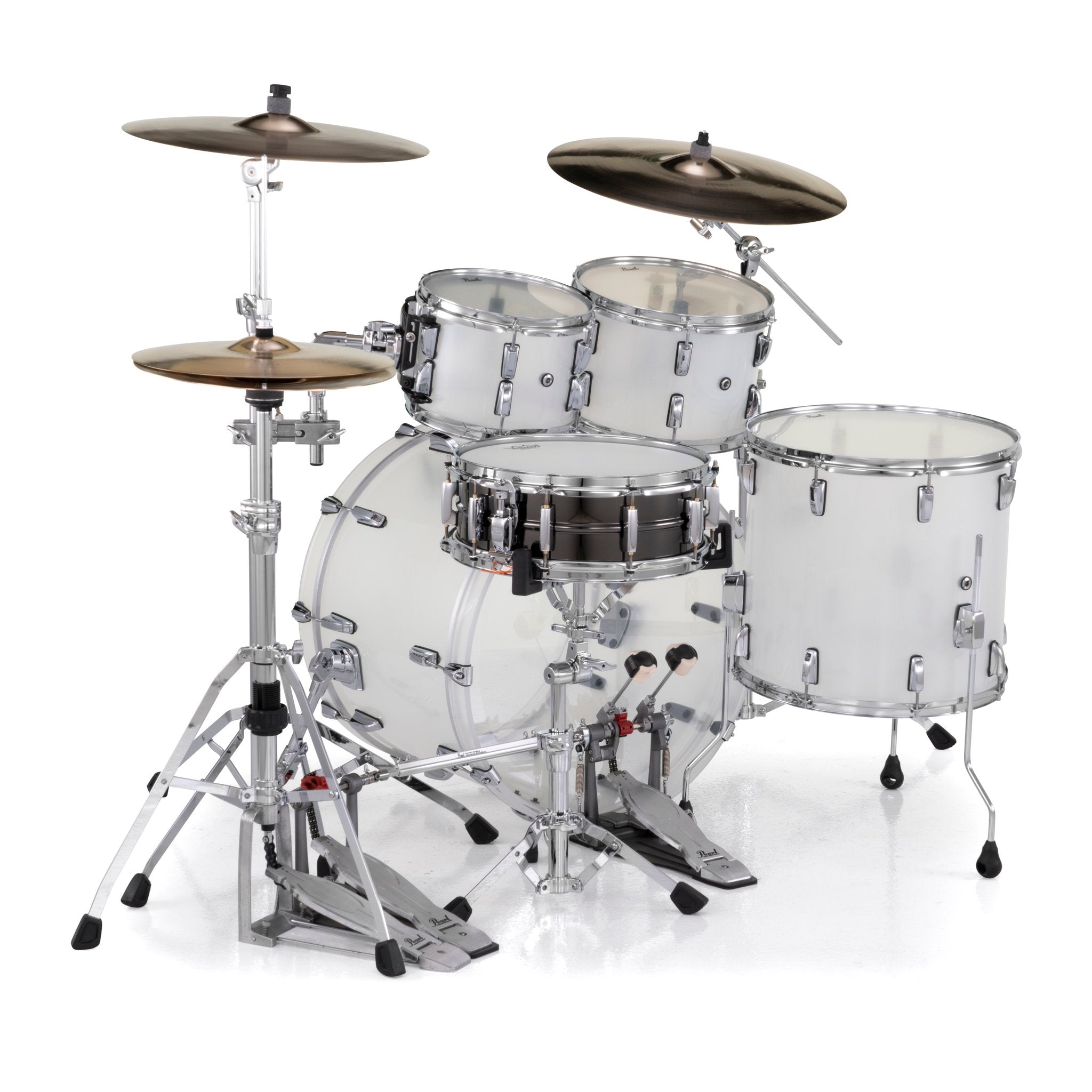 Pearl Crystal Beat 4-piece Drum Set Shell Pack - 22"/10"/12"/16" - Frost Acrylic - Image 6