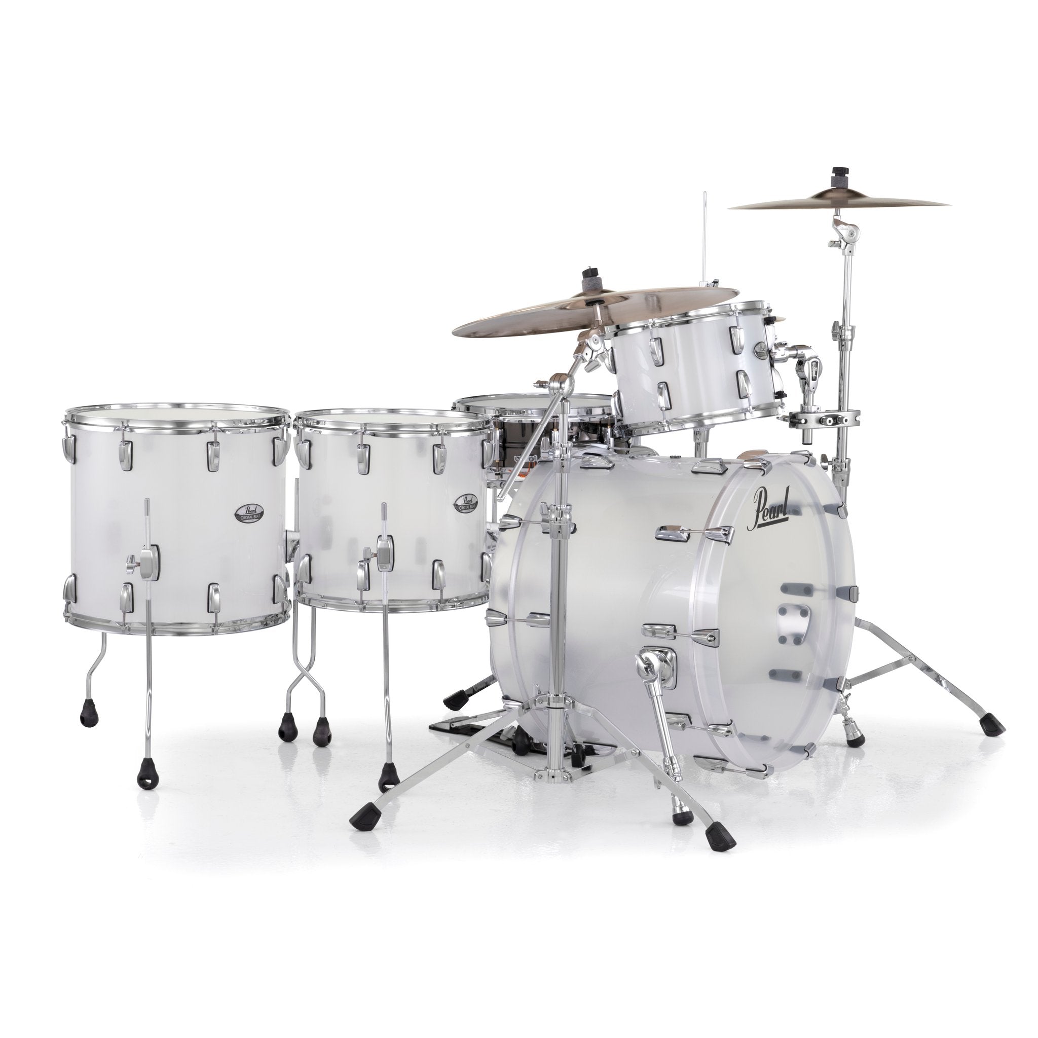 Pearl Crystal Beat 4-piece Drum Set Shell Pack - 22"/12"/14"/16" - Frost Acrylic - Image 2