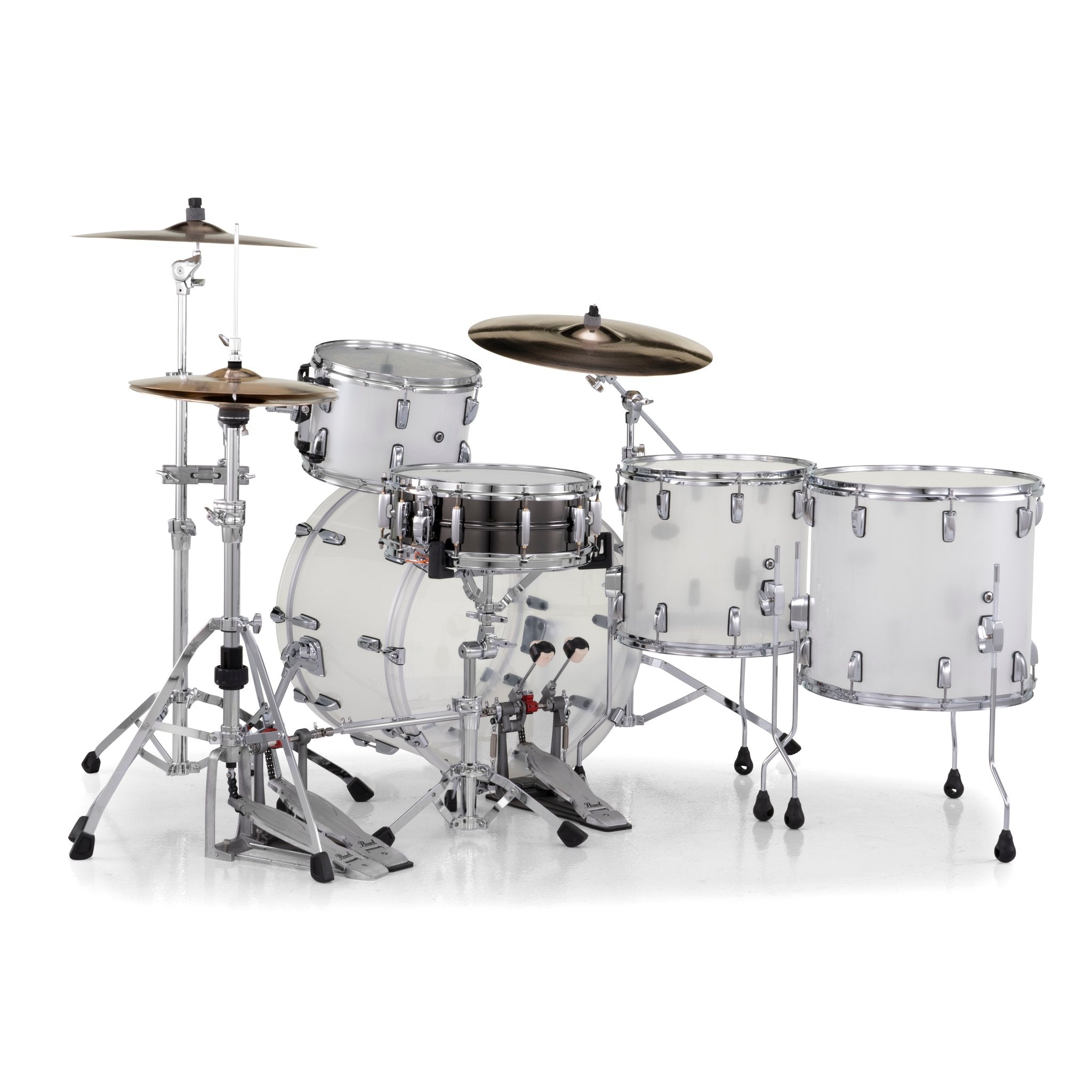 Pearl Crystal Beat 4-piece Drum Set Shell Pack - 22"/12"/14"/16" - Frost Acrylic - Image 3