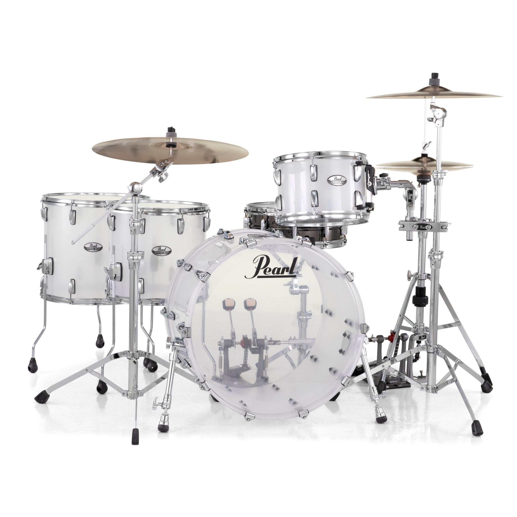 Pearl Crystal Beat 4-piece Drum Set Shell Pack - 22"/12"/14"/16" - Frost Acrylic - Image 1