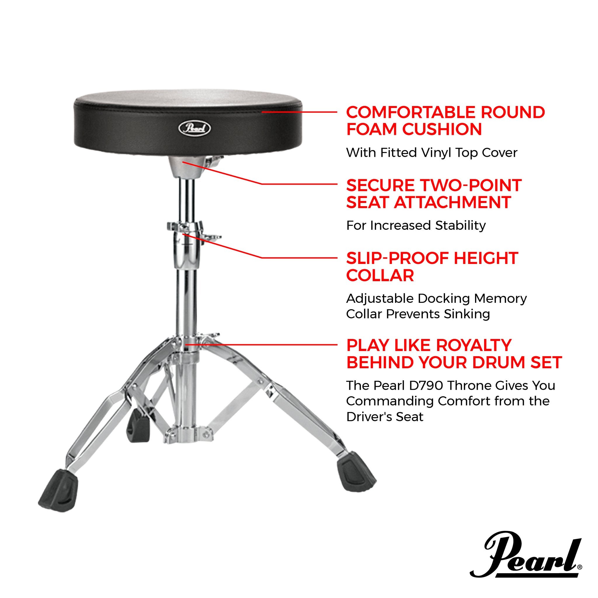 Pearl D-790 Light Drum Throne - Image 3