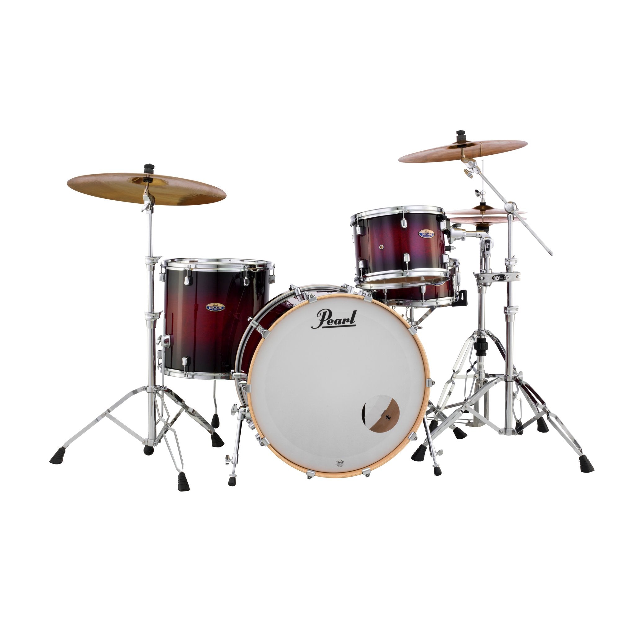 Pearl Decade Maple 3-piece Drum Set Shell Pack - 24" Bass Drum - Gloss Deep Red Burst - Image 2